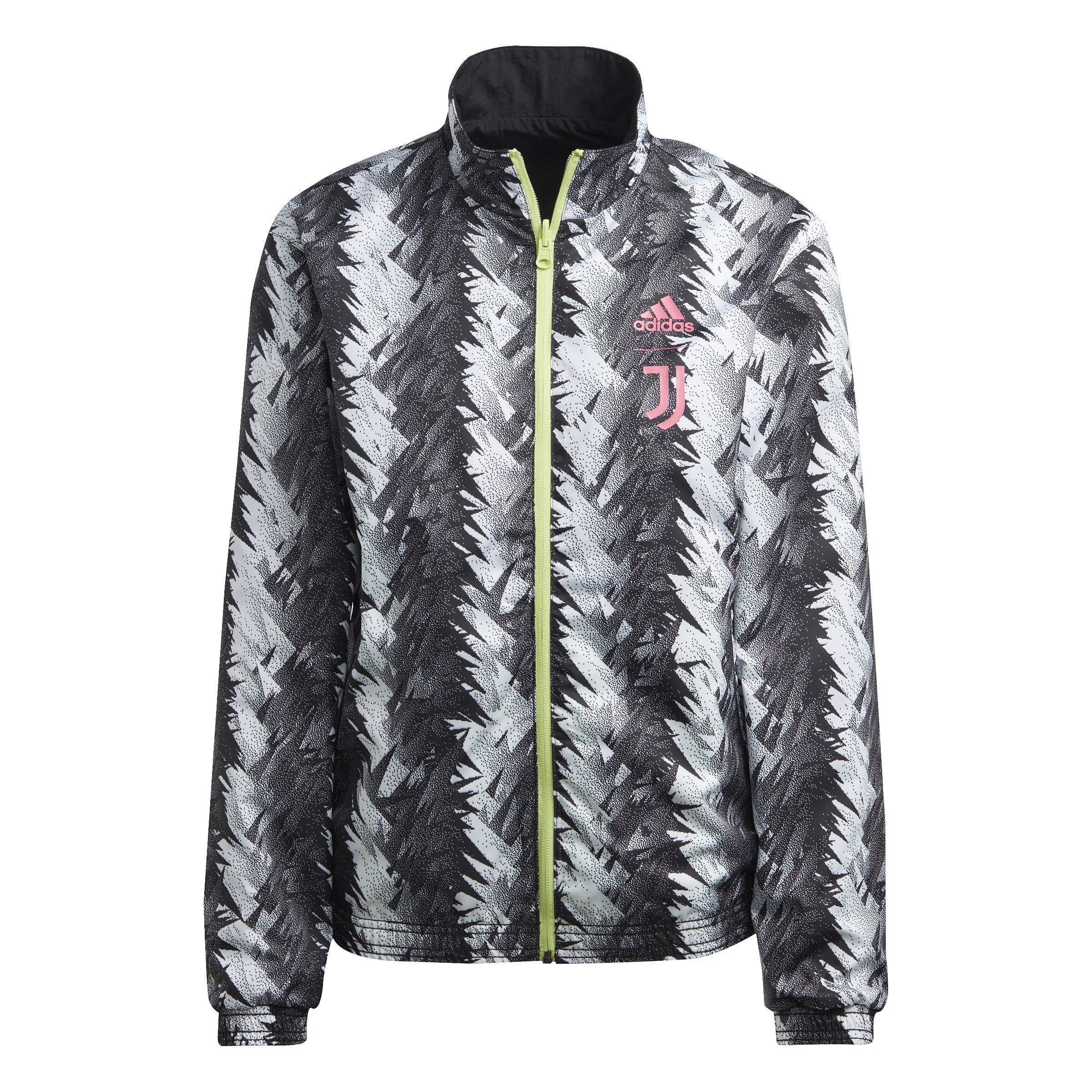 Adidas Women's Juventus Anthem Reversible Long Sleeve Licensed Rain Anorak - Black - 14 (L)