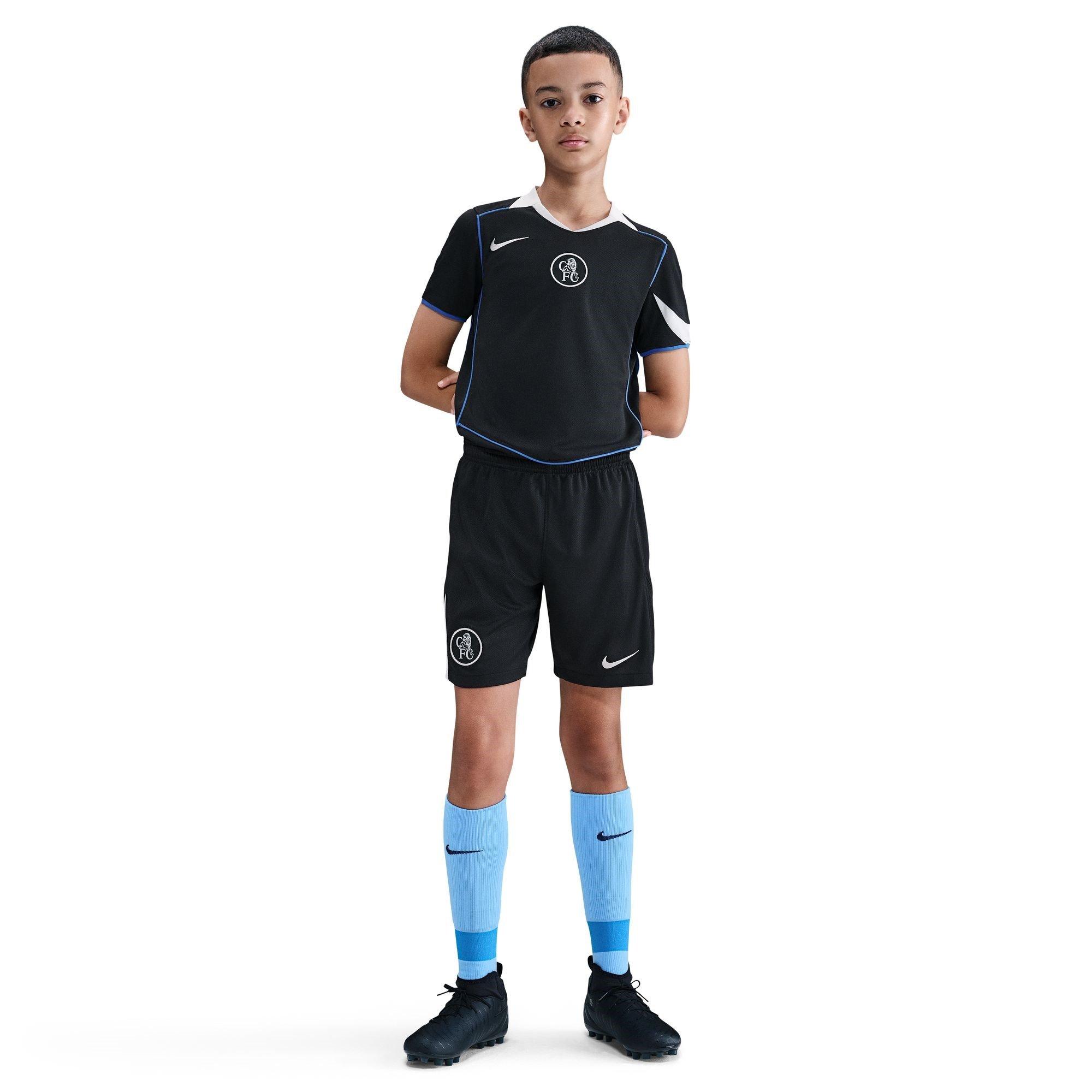 Black/Silver - Nike - Chelsea Third Shorts 2025 2026 Juniors - 3