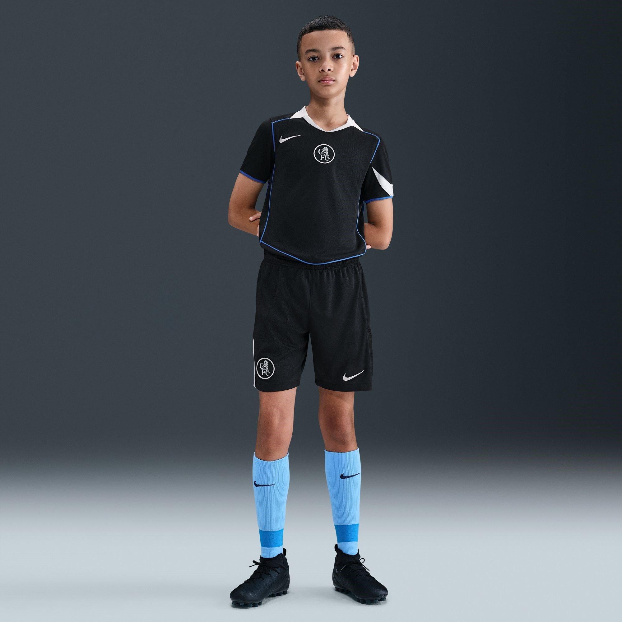 Black/Silver - Nike - Chelsea Third Shorts 2025 2026 Juniors - 7