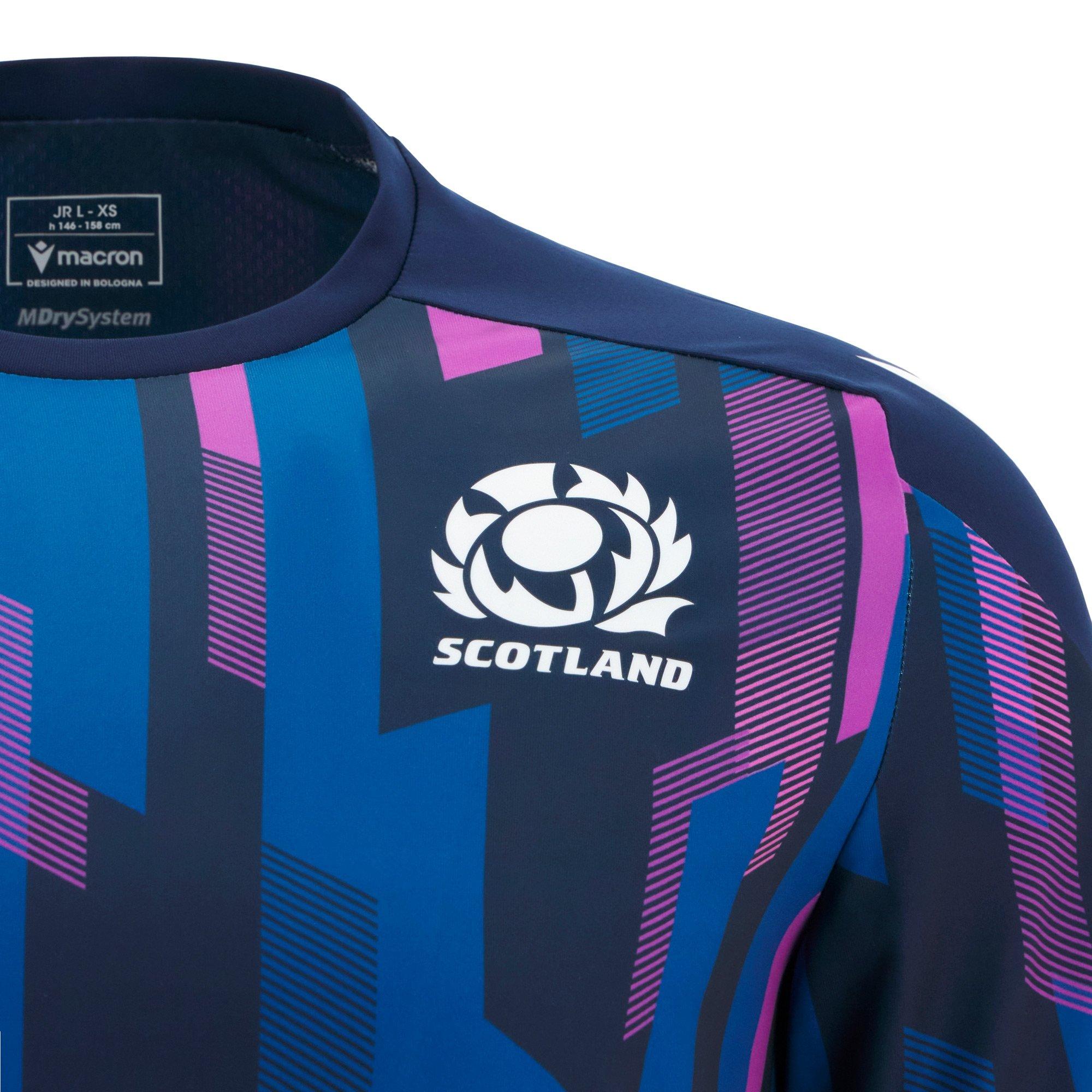 Navy Purple - Macron - Scotland Rugby Warm Up Shirt 2025 Juniors - 3