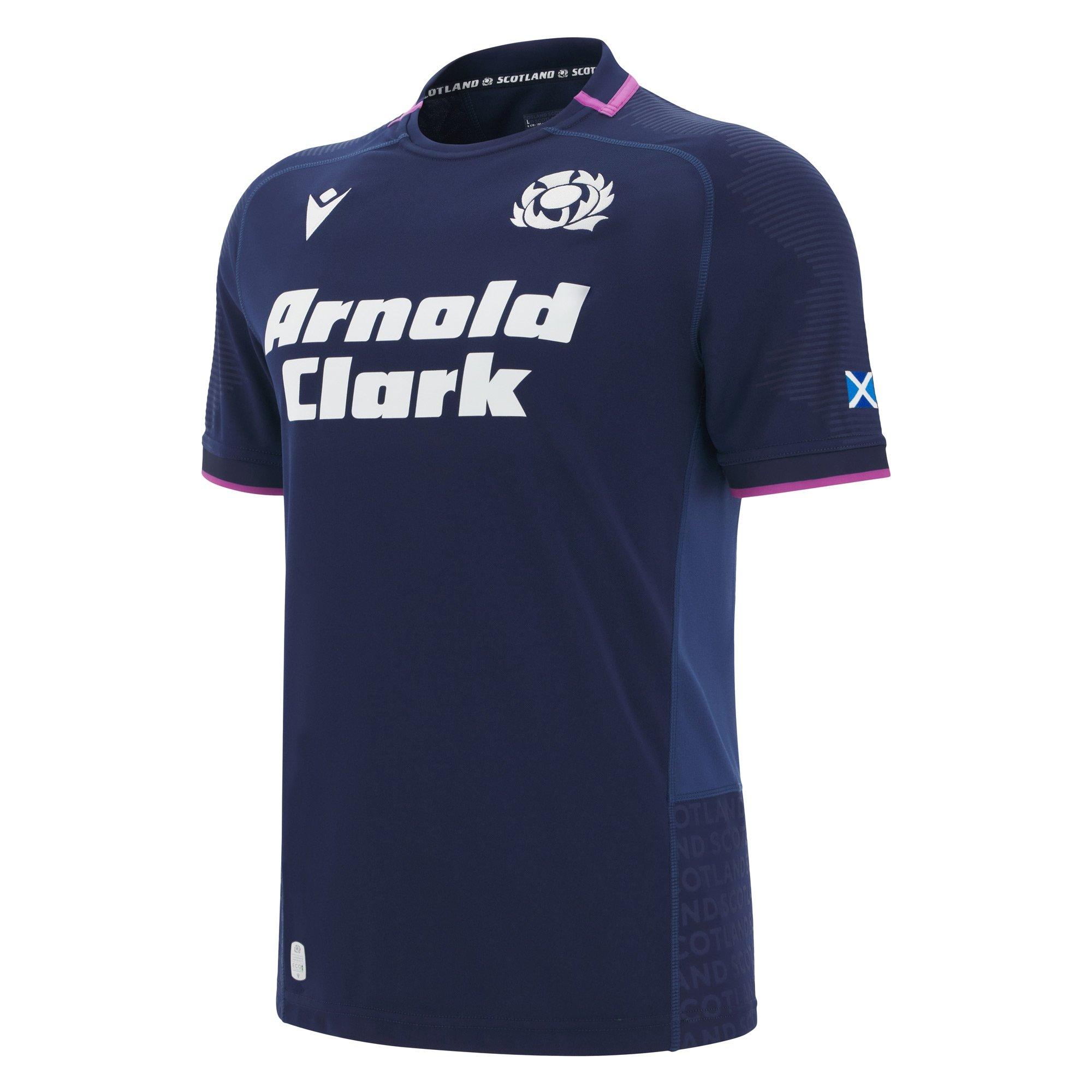 Macron Men's Scotland Rugby Home Shirt 2025 Adults - Navy - 2X Large
