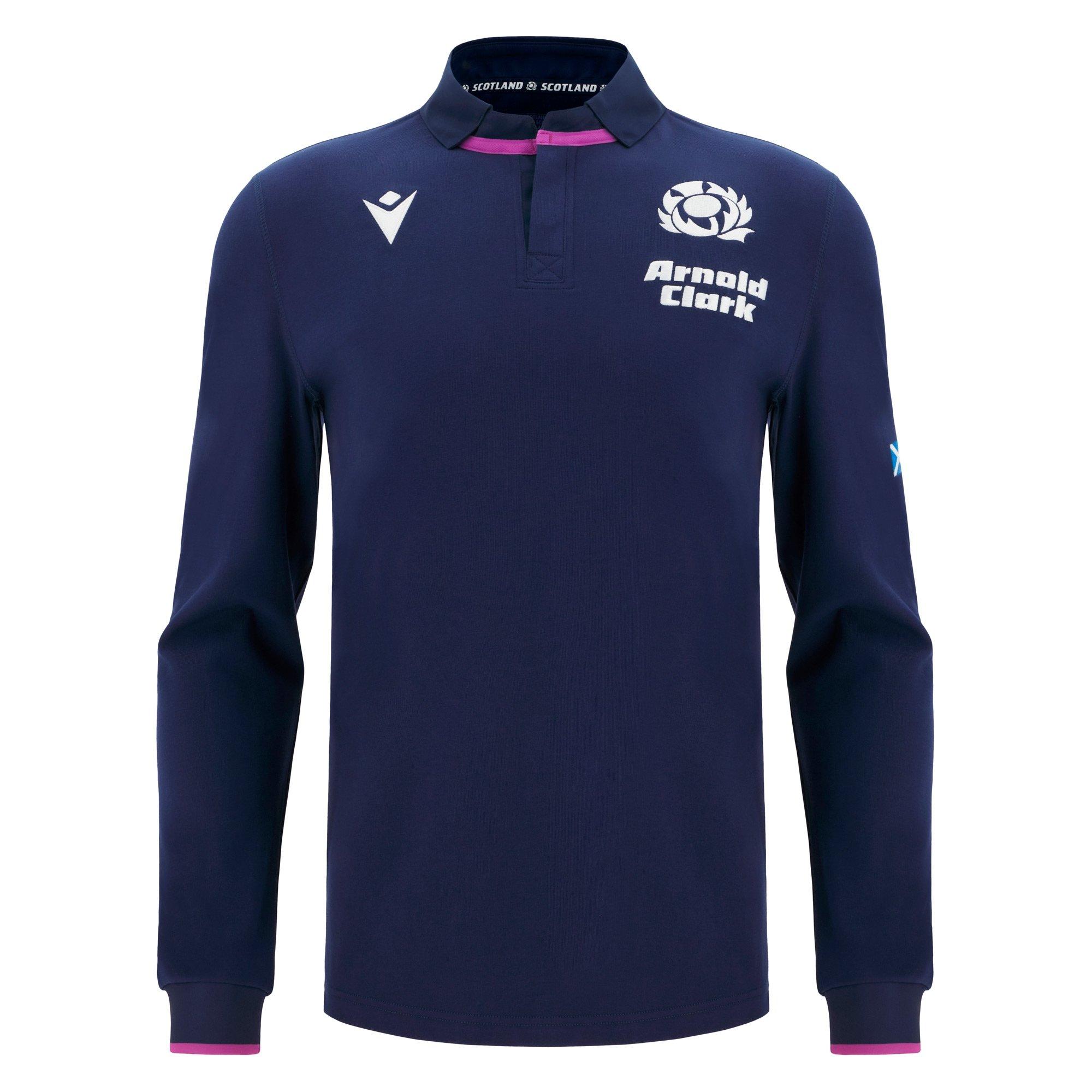 Navy - Macron - Scotland Rugby Long Sleeve Home Shirt 2025 Adults - 1