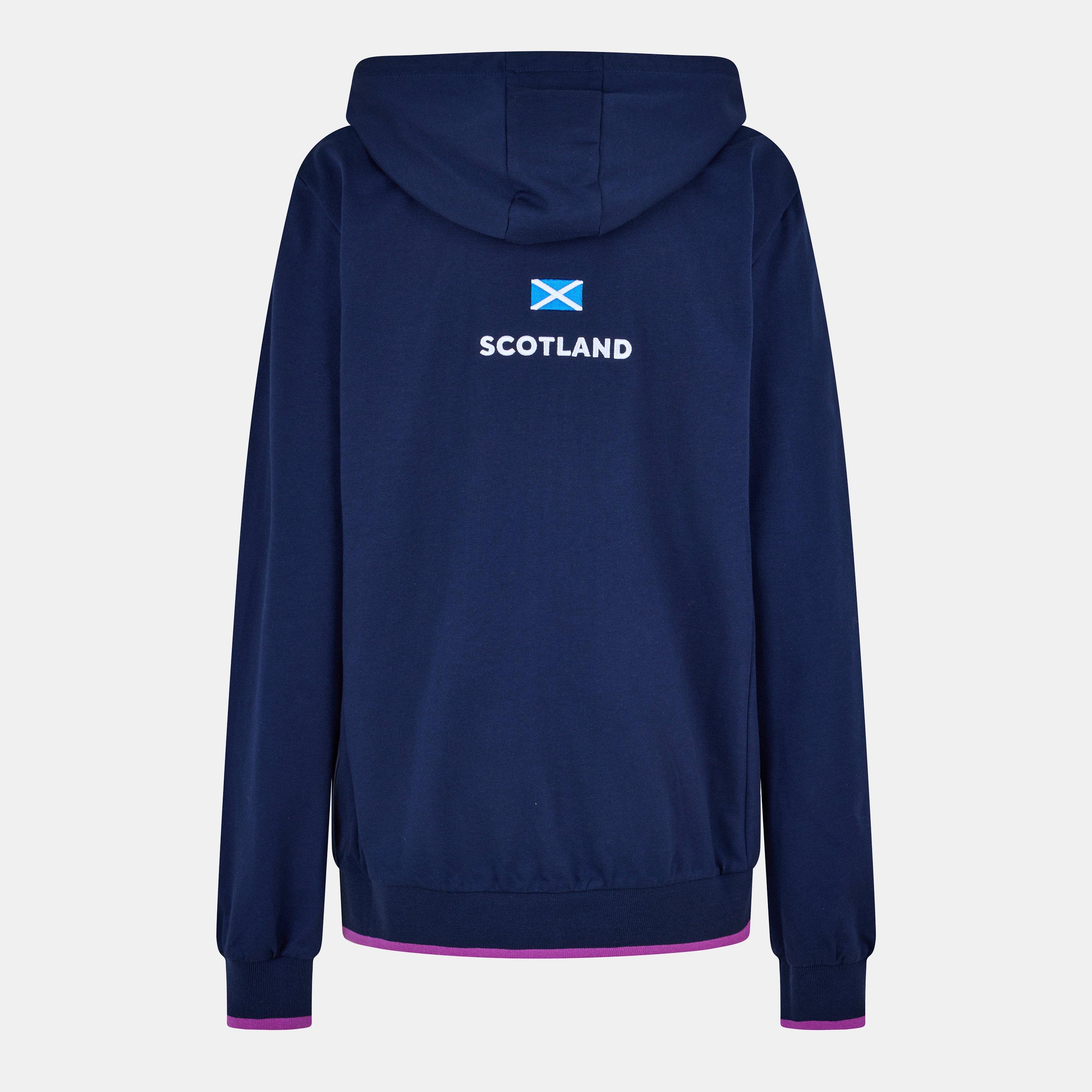 Navy/Purple - Macron - Scotland Rugby Union Full Zip Hoodie 2025 Womens - 2