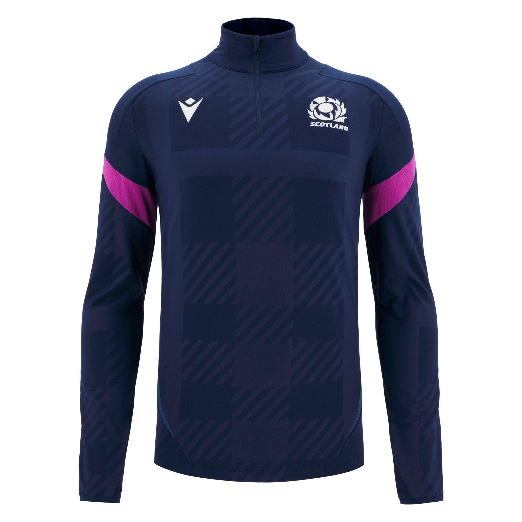 Navy/Sky - Macron - Scotland Rugby quarter Zip 2025 Adults - 1