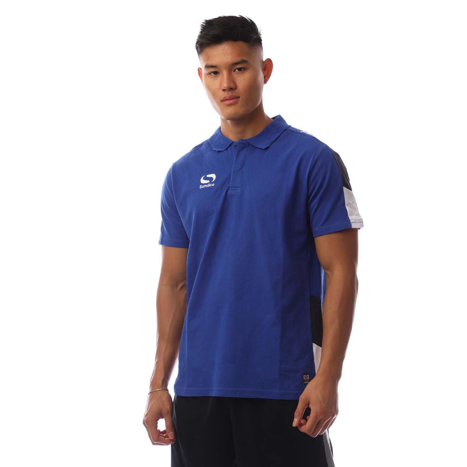 Sondico Men's Venata Performance Polo Shirt - Royal/Navy/Wht - S