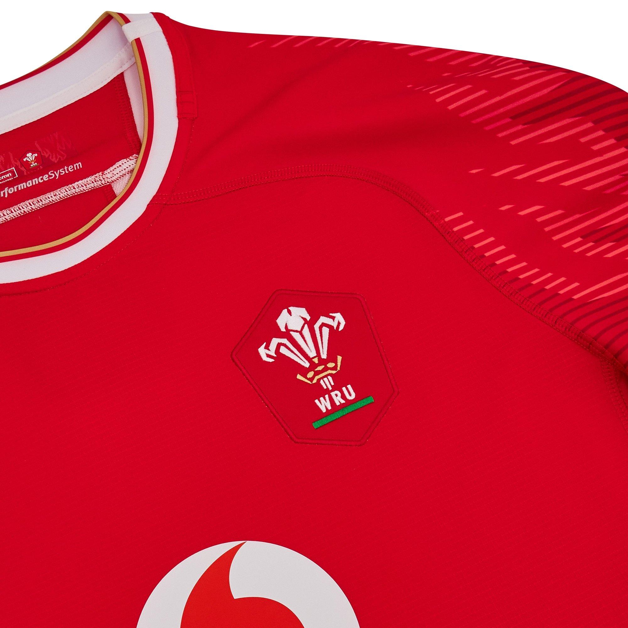 Crveno/Bijelo - Macron - Welsh Rugby Union Authentic Home Shirt 2024 Adults - 3
