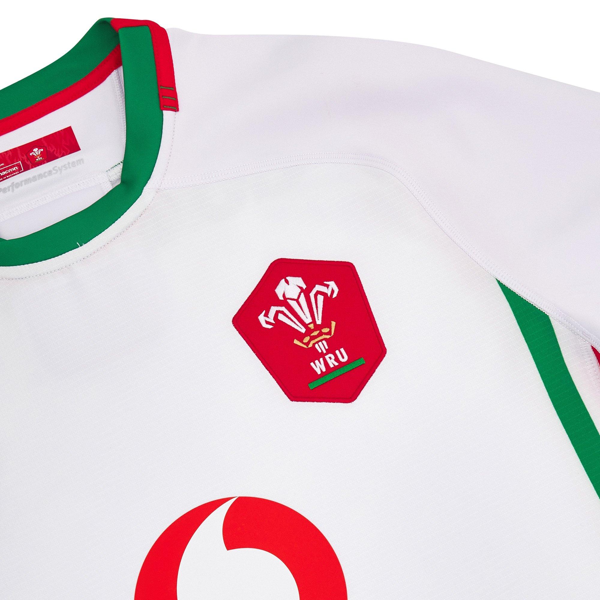 Hvid/Grøn - Macron - Welsh Rugby Union Authentic Away Shirt 2024 Adults - 3