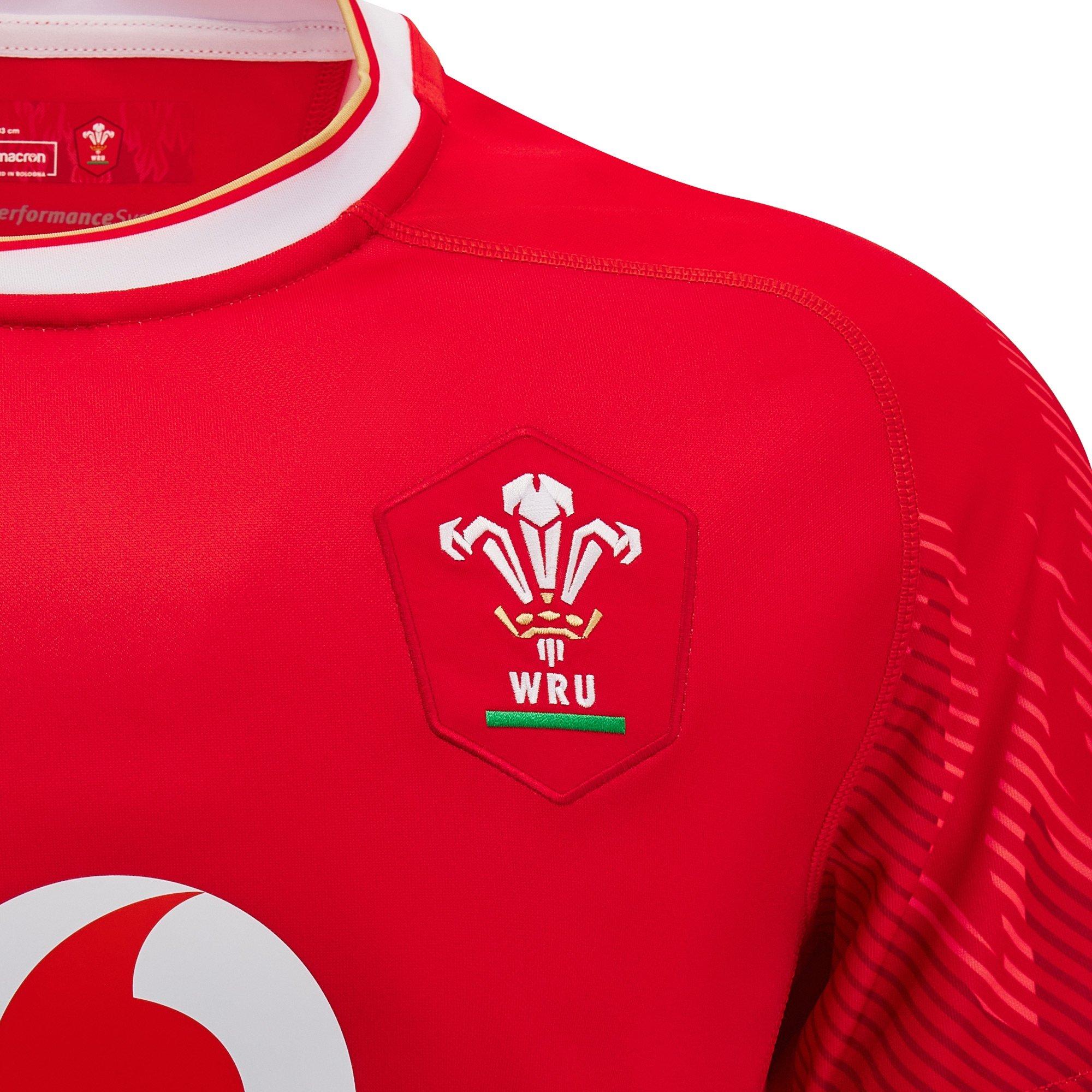 Rød/Hvid - Macron - Welsh Rugby Union Home Shirt 2024 Adults - 3