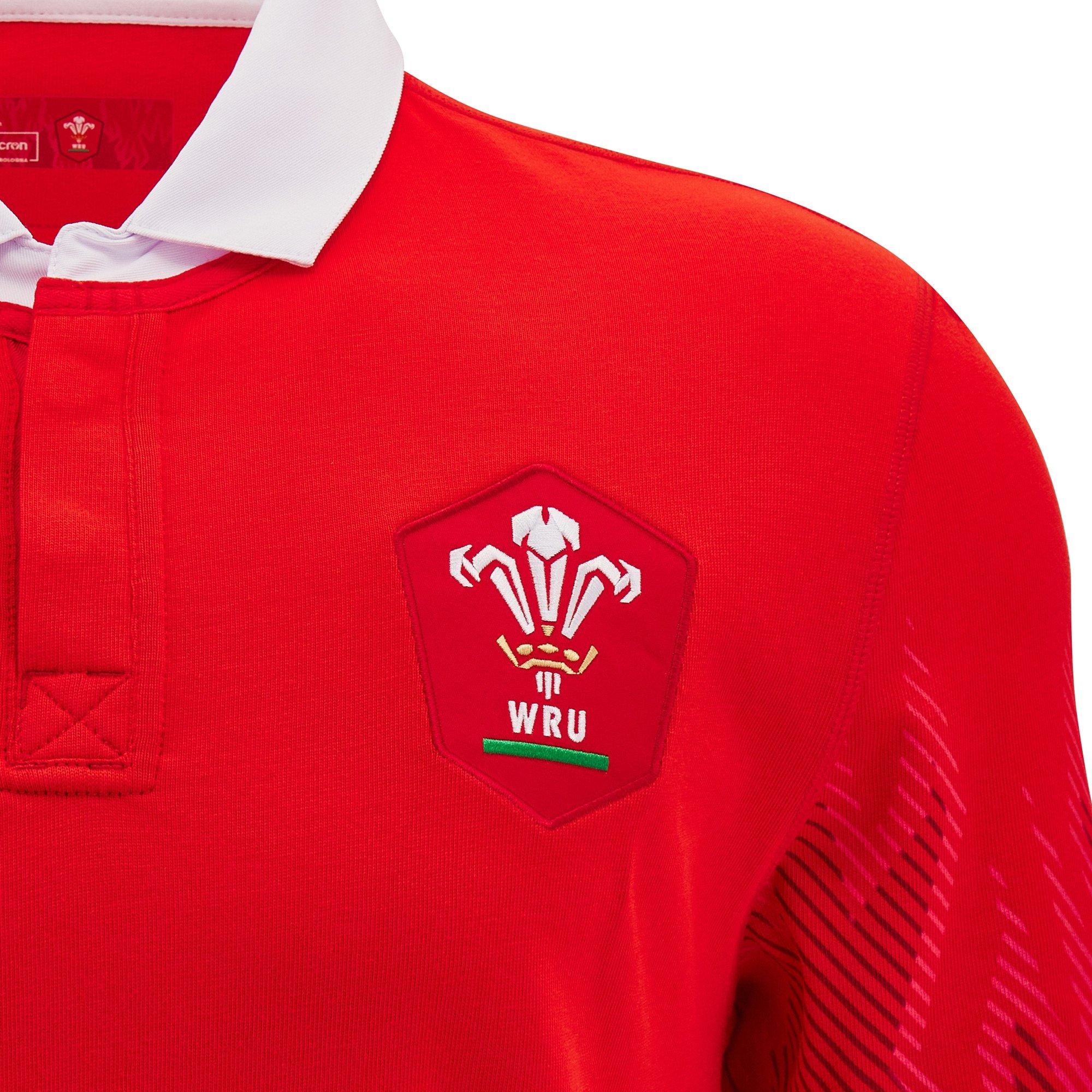 Red/White - Macron - Welsh Rugby Union Home Shirt 2024 Womens - 6