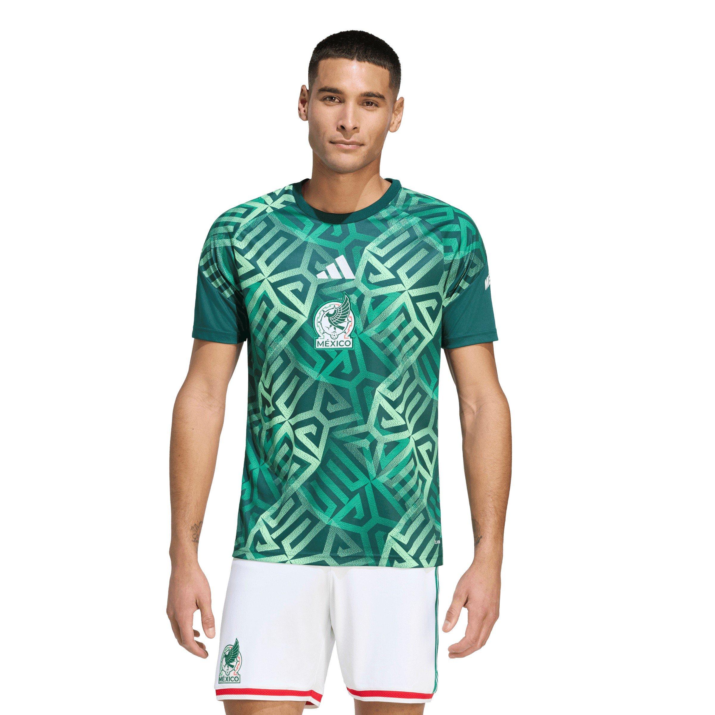 Groen/Wit - adidas - Mens Mexico 2026 Pre-Match Short Sleeve T-Shirt - 3
