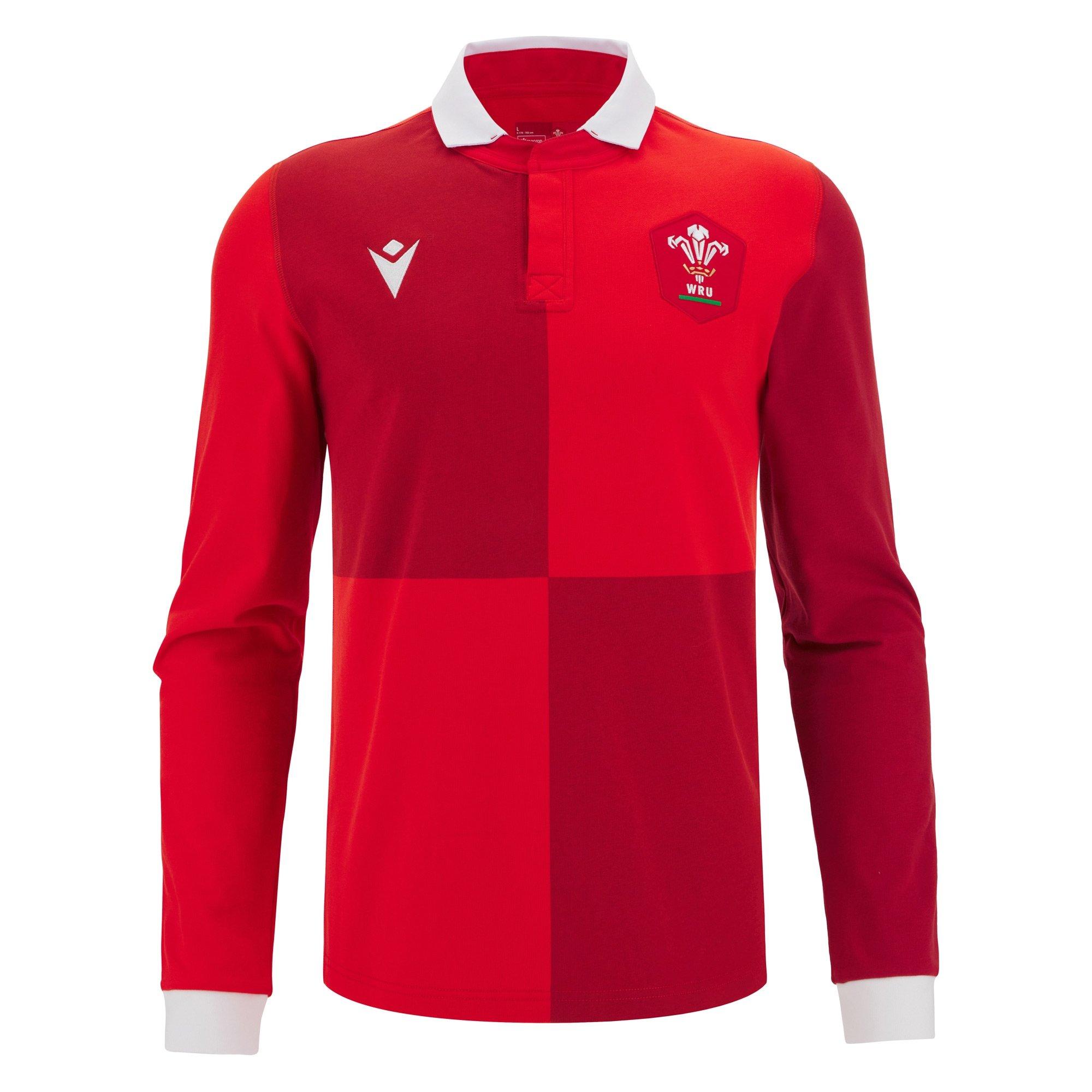 Red - Macron - Wales Rugby Long Sleeve Home Shirt 2025 Adults - 1