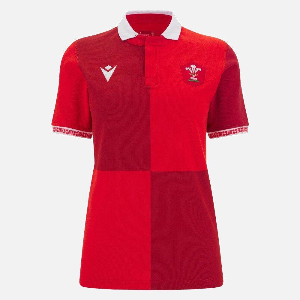 Vermelho - Macron - Wales Rugby Home Polo Shirt 2025 Womens - 1