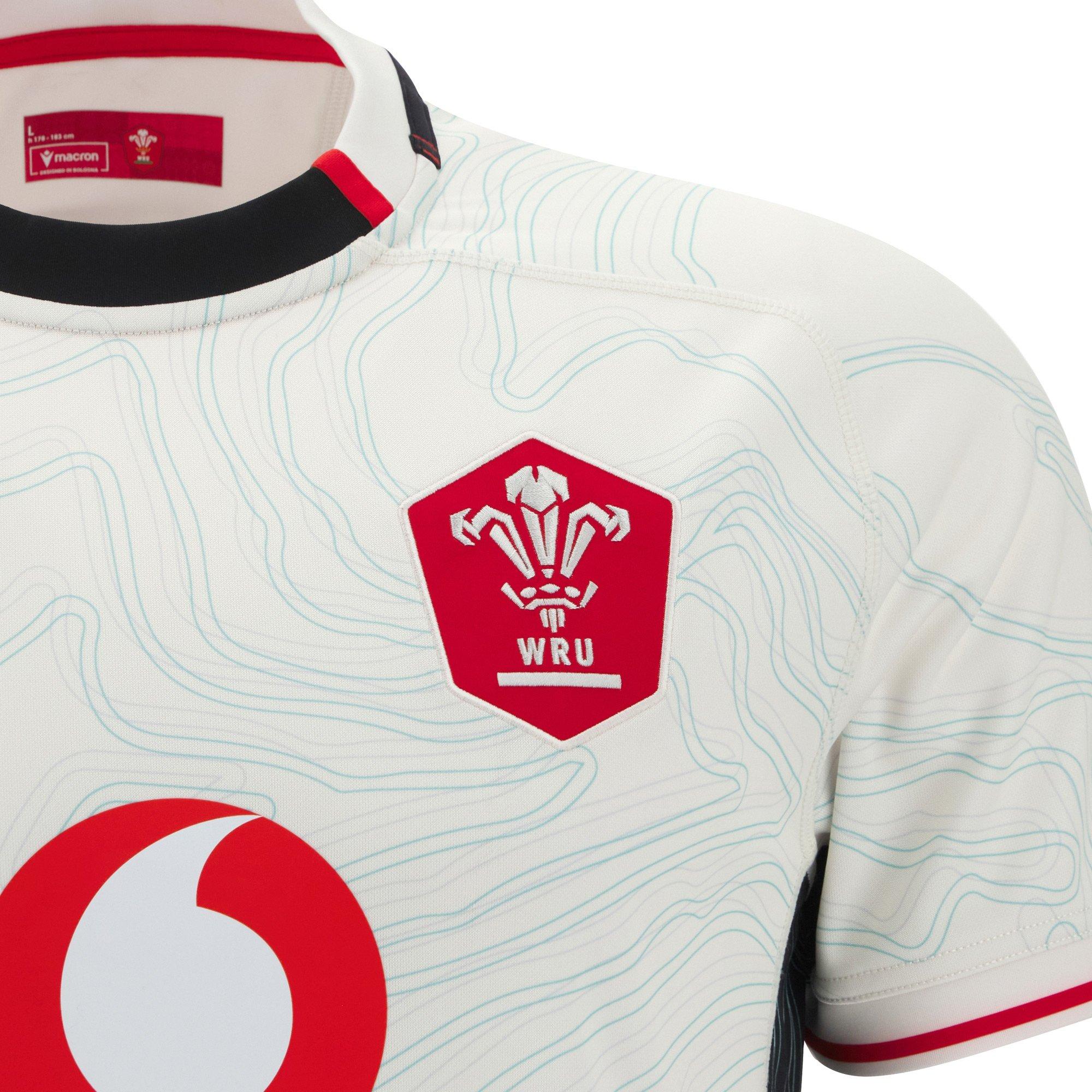 White/Blk/Red - Macron - Wales Rugby Union Away Shirt 2025 Adults - 3