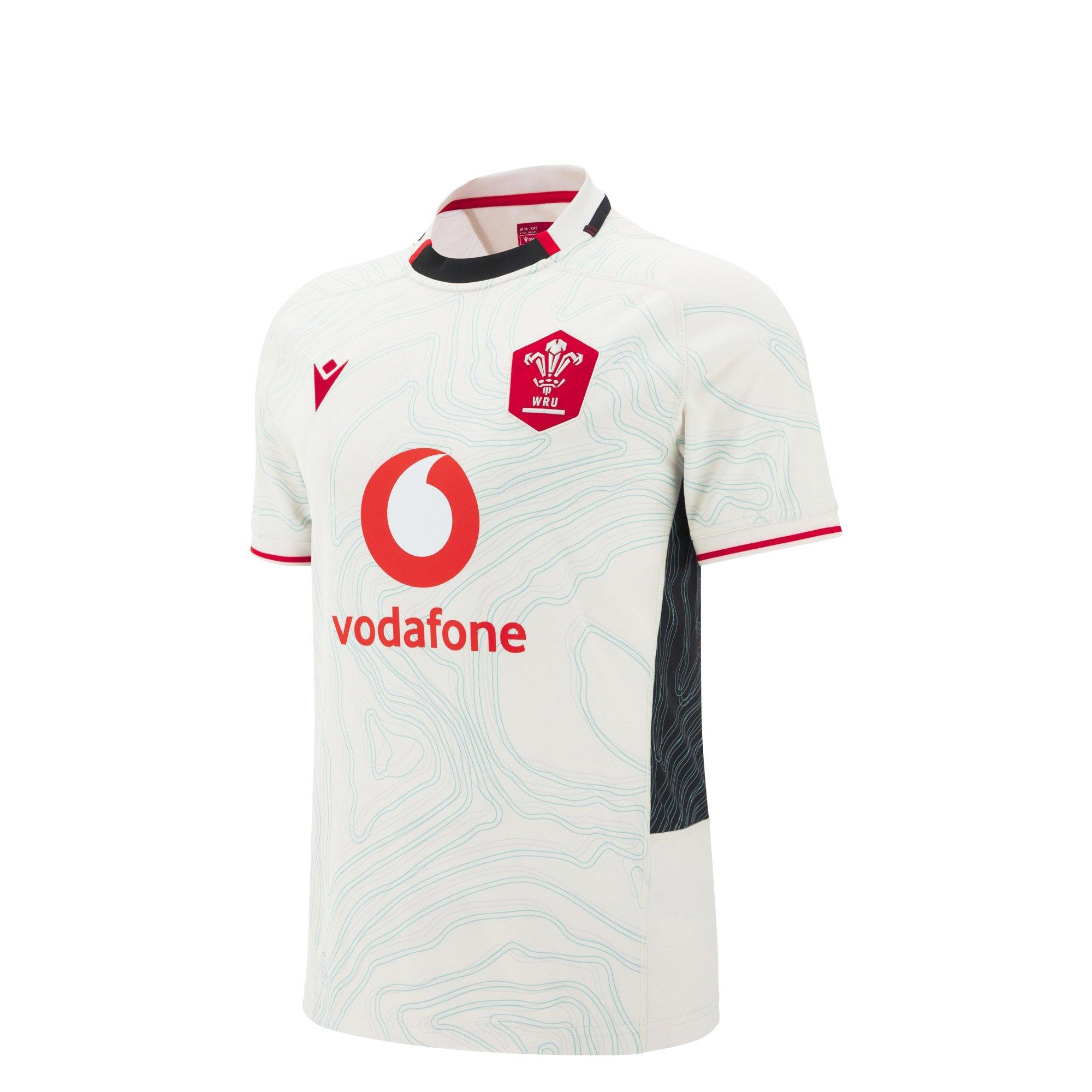 Weiß/Schwarz/Rot - Macron - Wales Rugby Union Away Shirt 2025 Juniors - 1