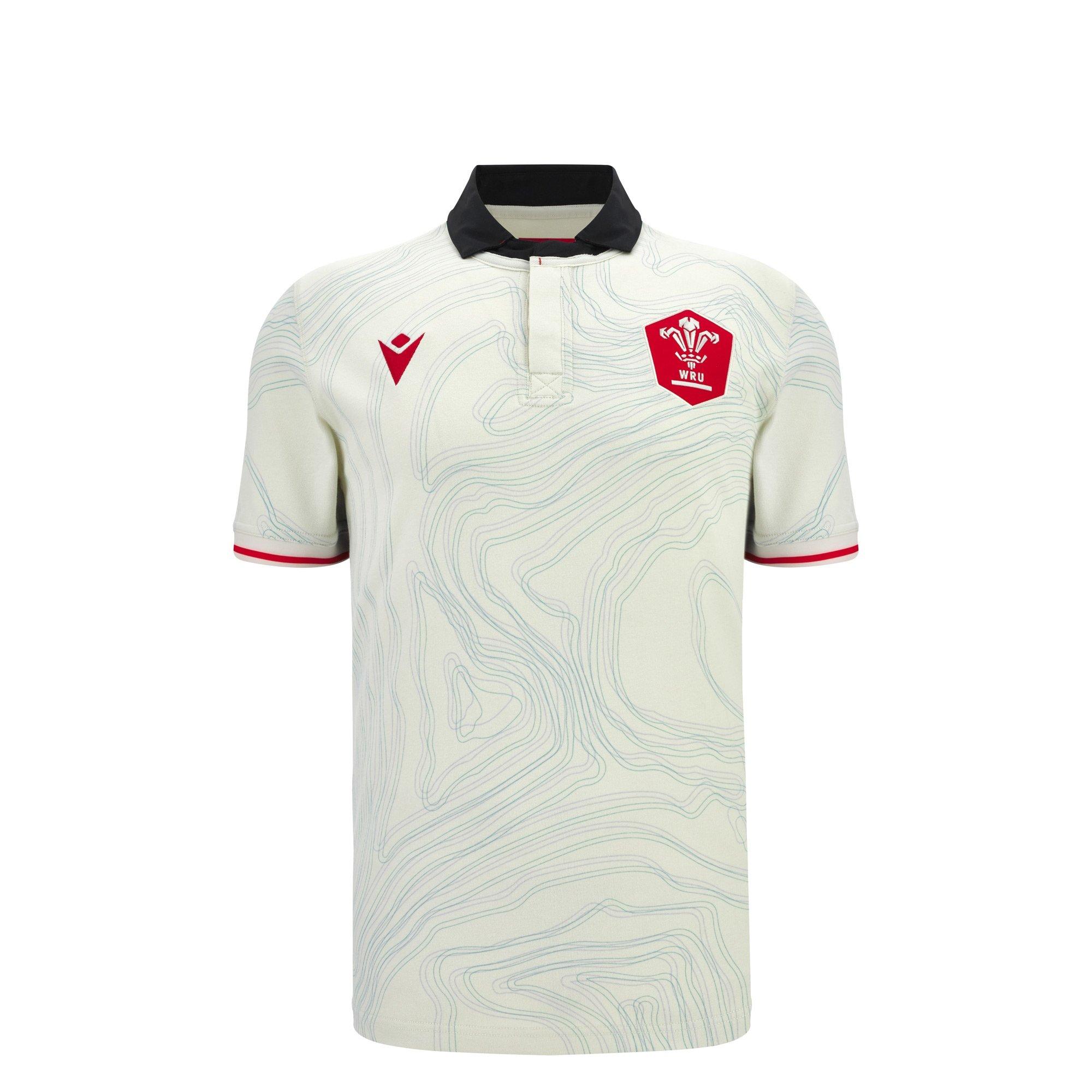 Macron White/Blk/Red Wales Rugby Union Away Shirt 2025 Juniors - 7-8 (S) - Image 4