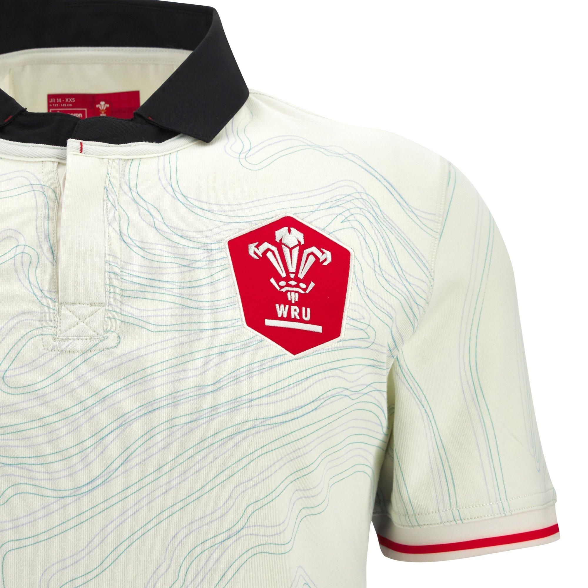 White/Blk/Red - Macron - Wales Rugby Union Away Shirt 2025 Juniors - 3