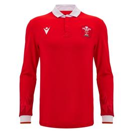 Macron Welsh Rugby Union Home Long Sleeve Shirt 2024 2025 Adults