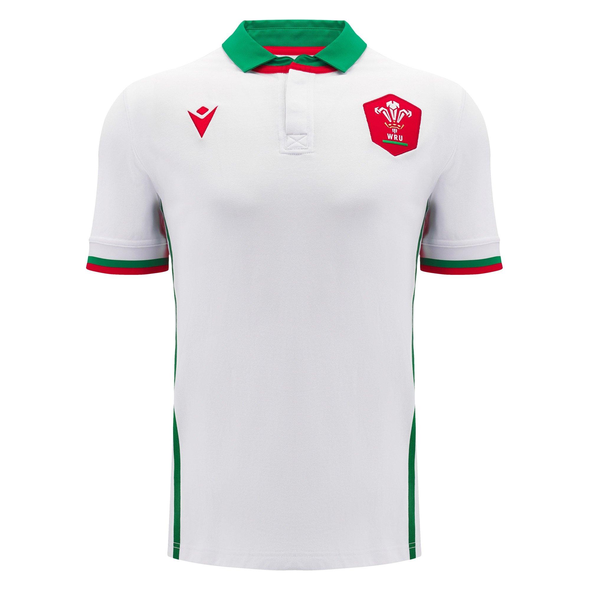 Wit/Groen - Macron - Welsh Rugby Union Away Shirt 2024 Adults - 1
