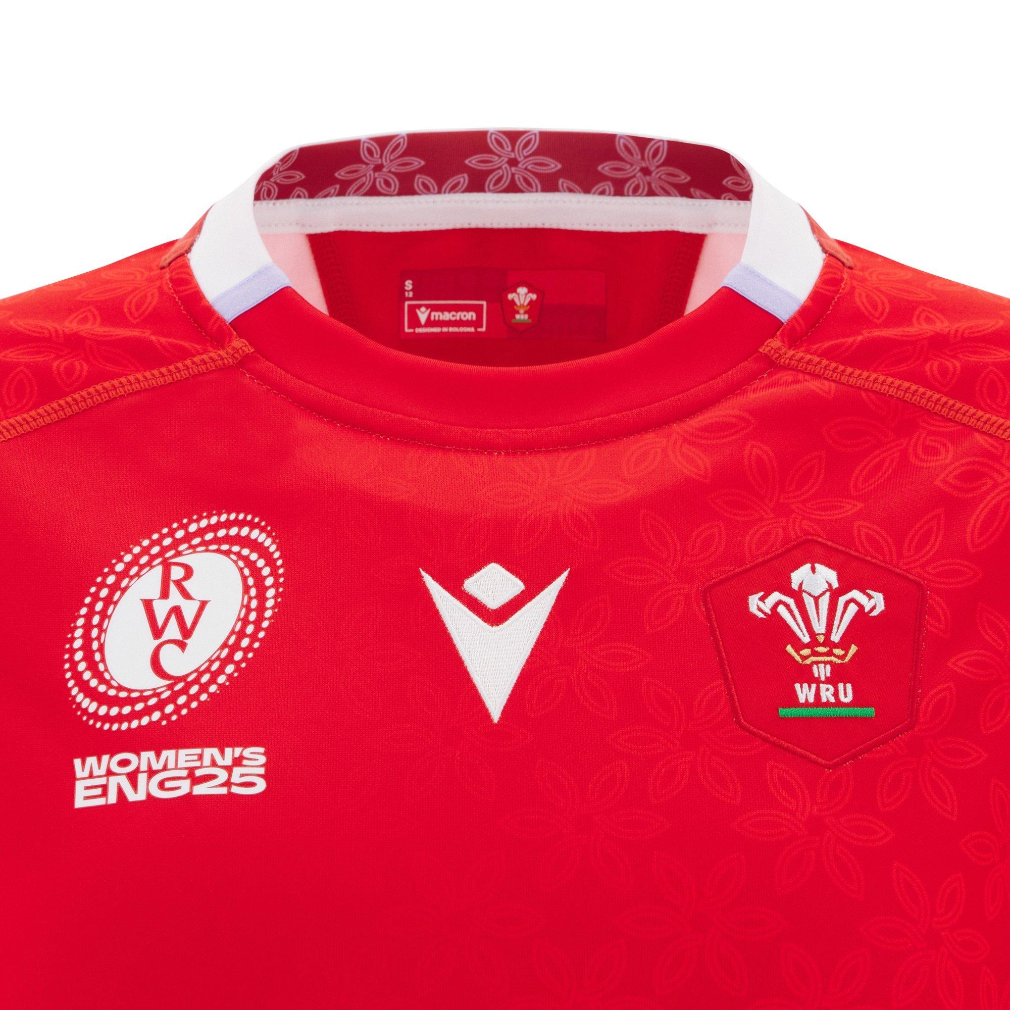 Red - Macron - Wales Rugby Union World Cup Home Shirt 2025 Womens - 3
