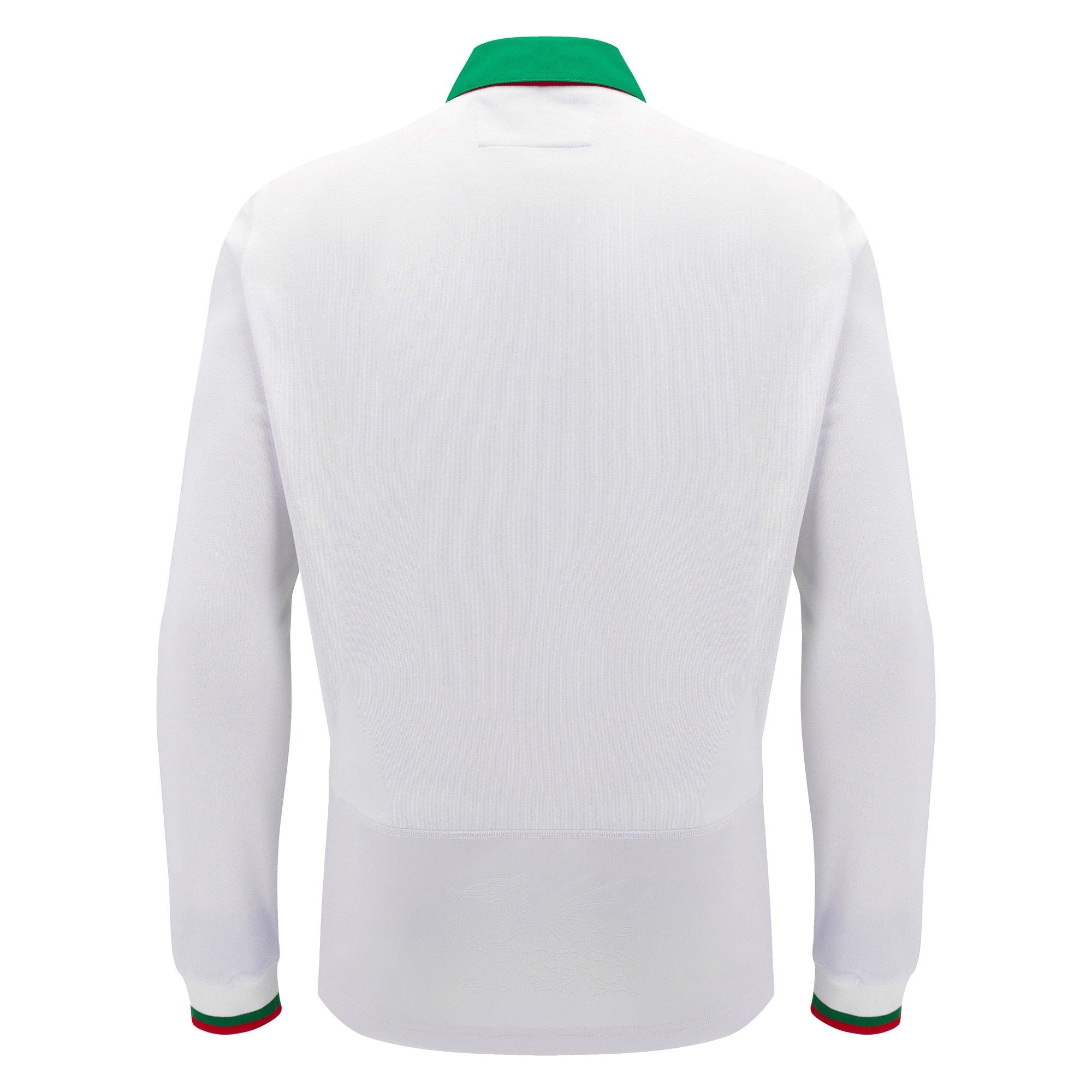 Hvid/Grøn - Macron - Welsh Rugby Union Long Sleeve Away Shirt 2024 Adults - 2