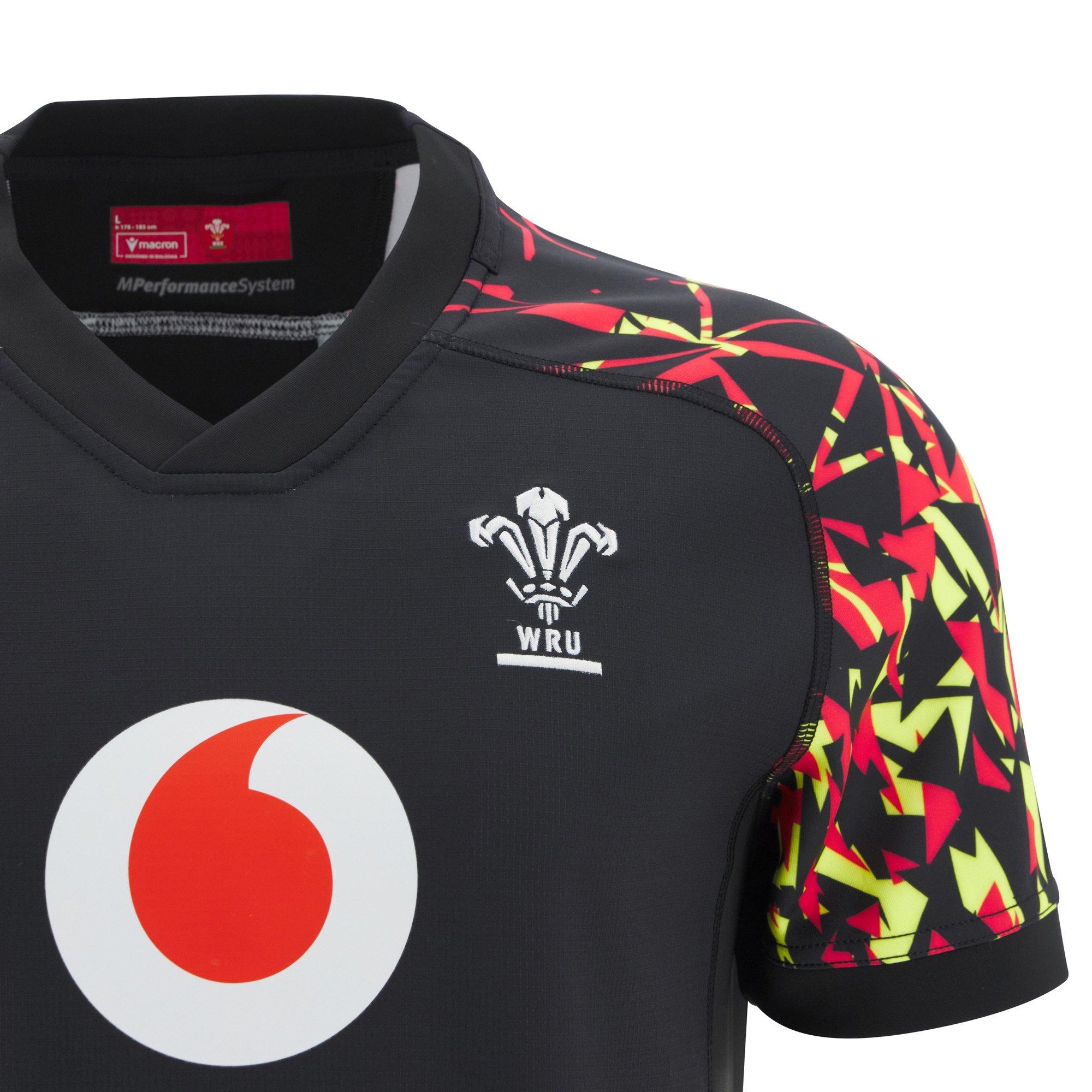 Black - Macron - Wales Rugby Training Shirt 2025 Adults - 3