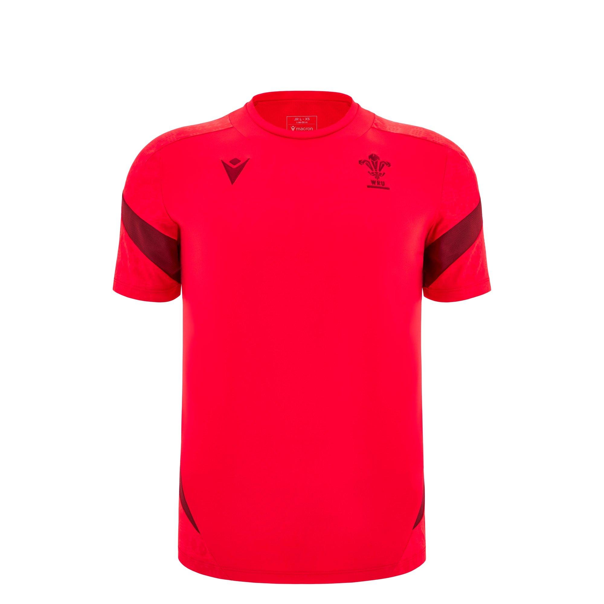 Red - Macron - Wales Rugby Training Shirt 2025 Juniors - 1