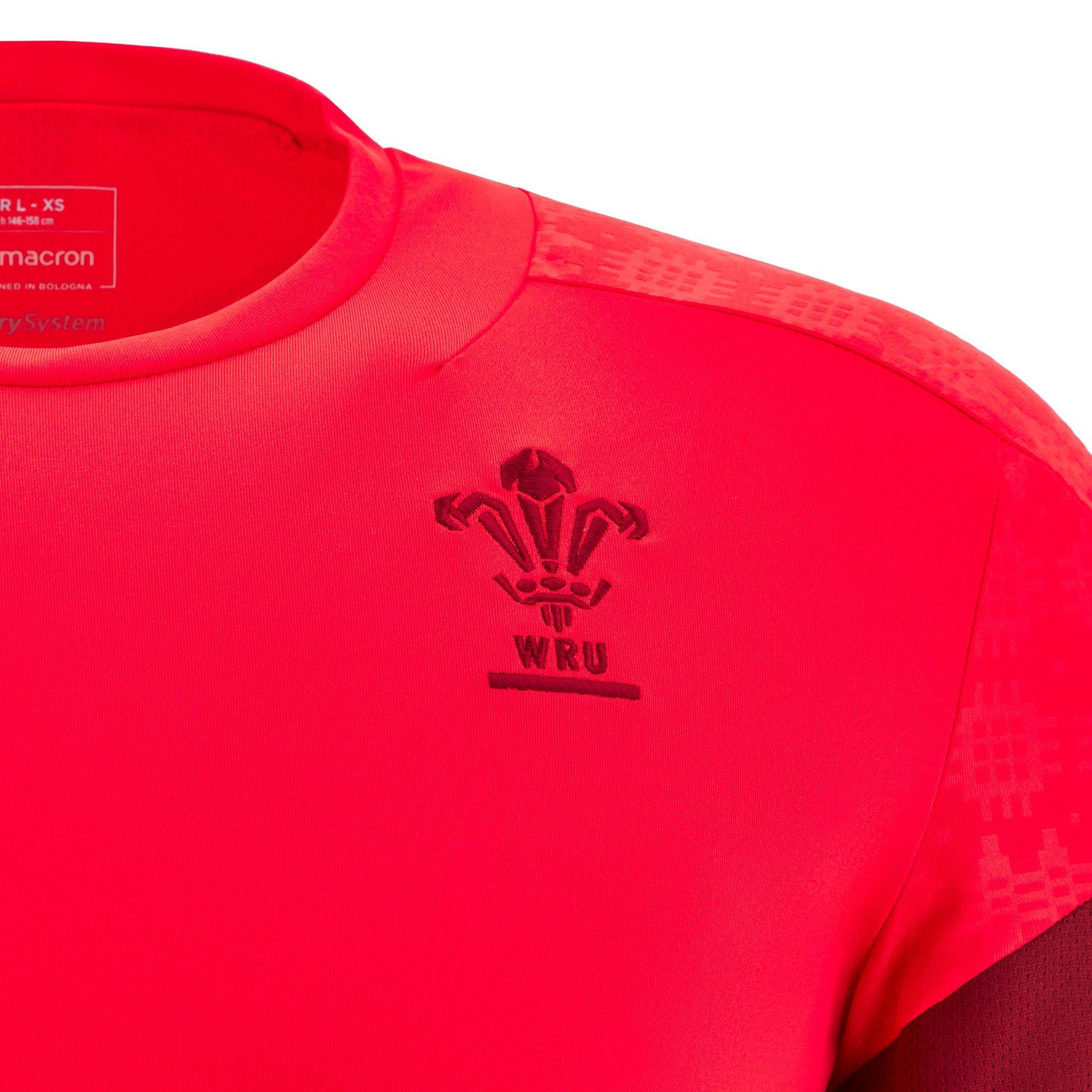 Red - Macron - Wales Rugby Training Shirt 2025 Juniors - 3