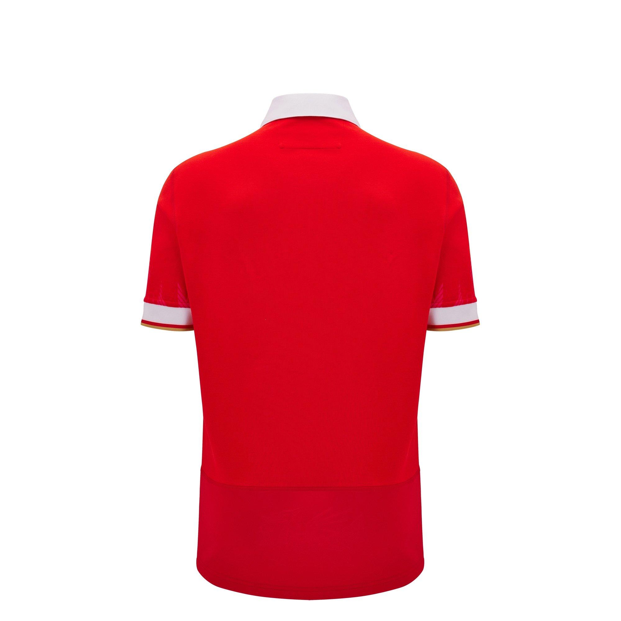 Rot/Weiß - Macron - Welsh Rugby Union Collar Home Shirt 2024 Juniors - 2