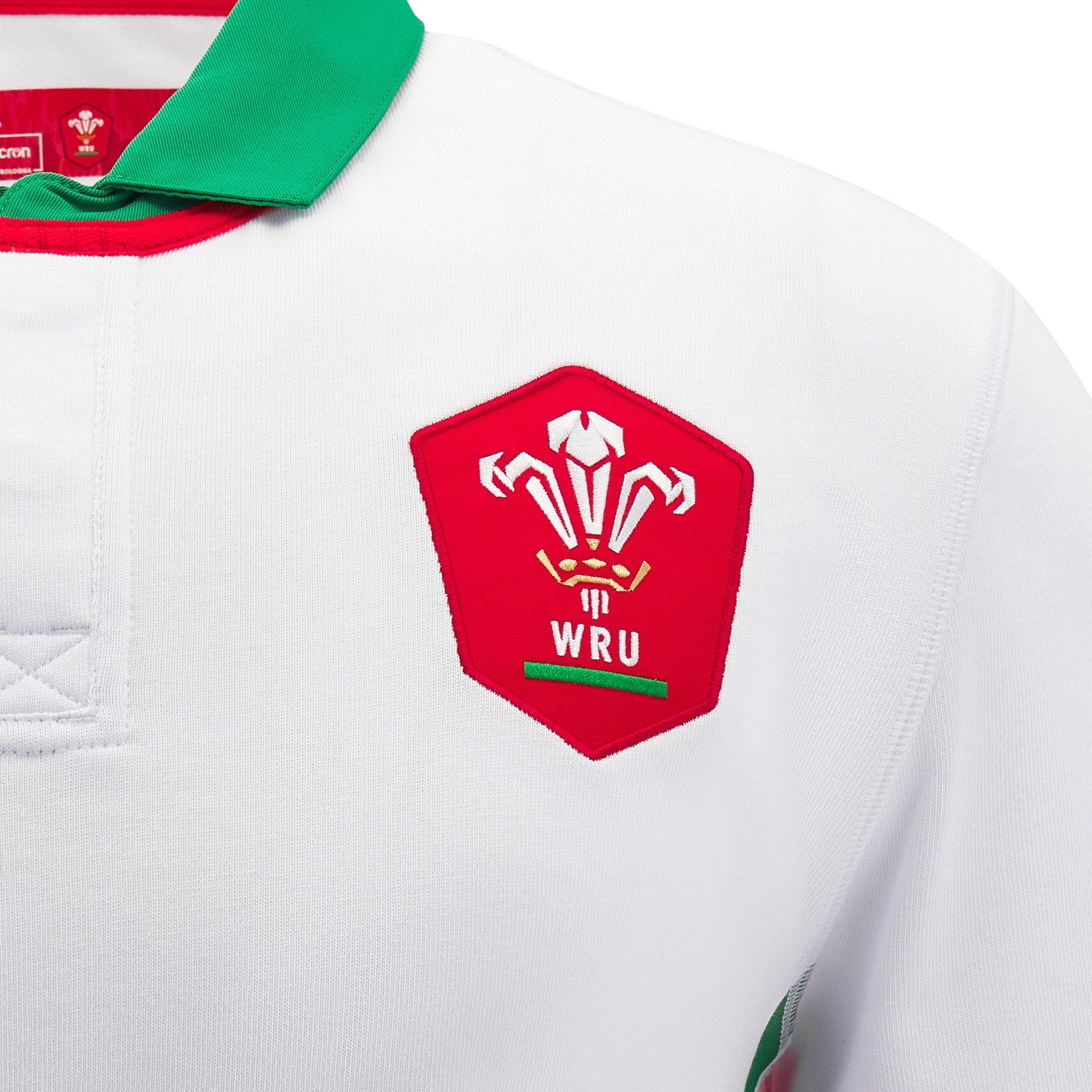White/Green - Macron - Welsh Rugby Union Away Shirt 2024 Juniors - 3