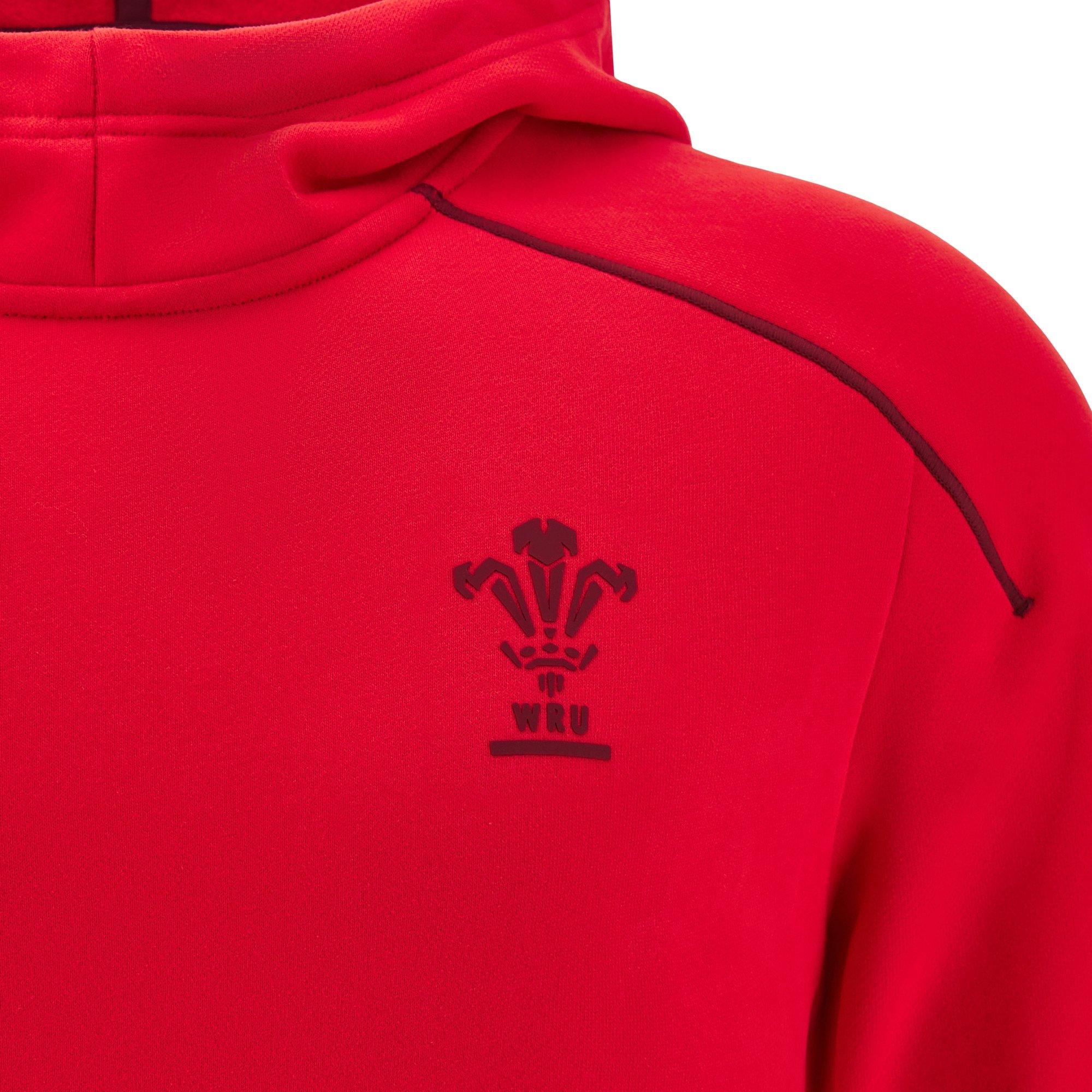 Red - Macron - Wales Rugby Travel Hoodie 2025 Juniors - 3