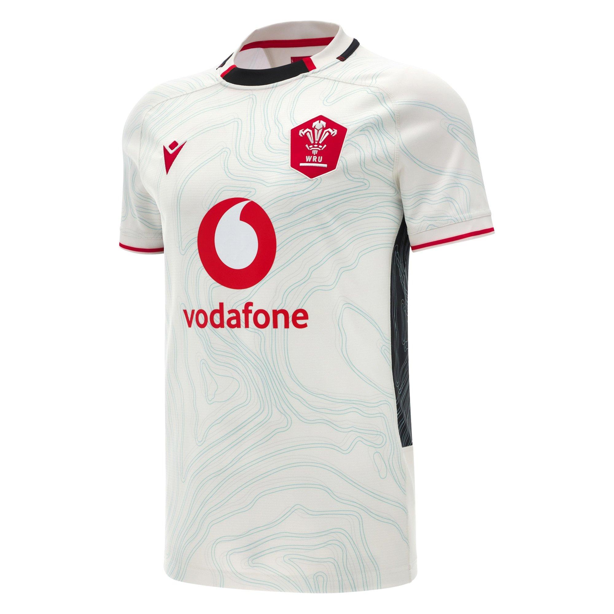 White/Blk/Red - Macron - Wales Rugby Union Away Shirt 2025 Adults - 1