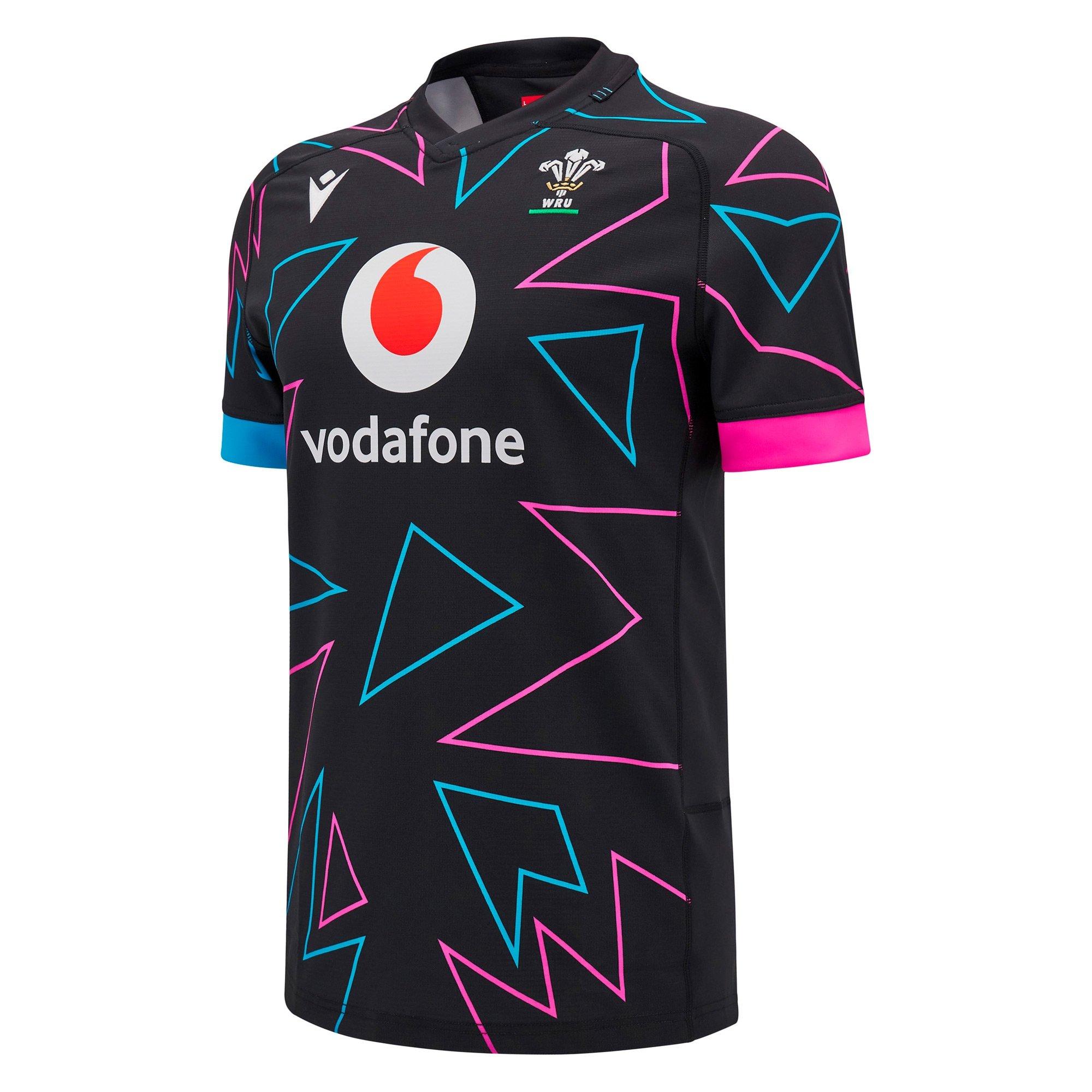 Macron Men's Wales Rugby Away Pathway Shirt 2025 Adults - Black - Medium