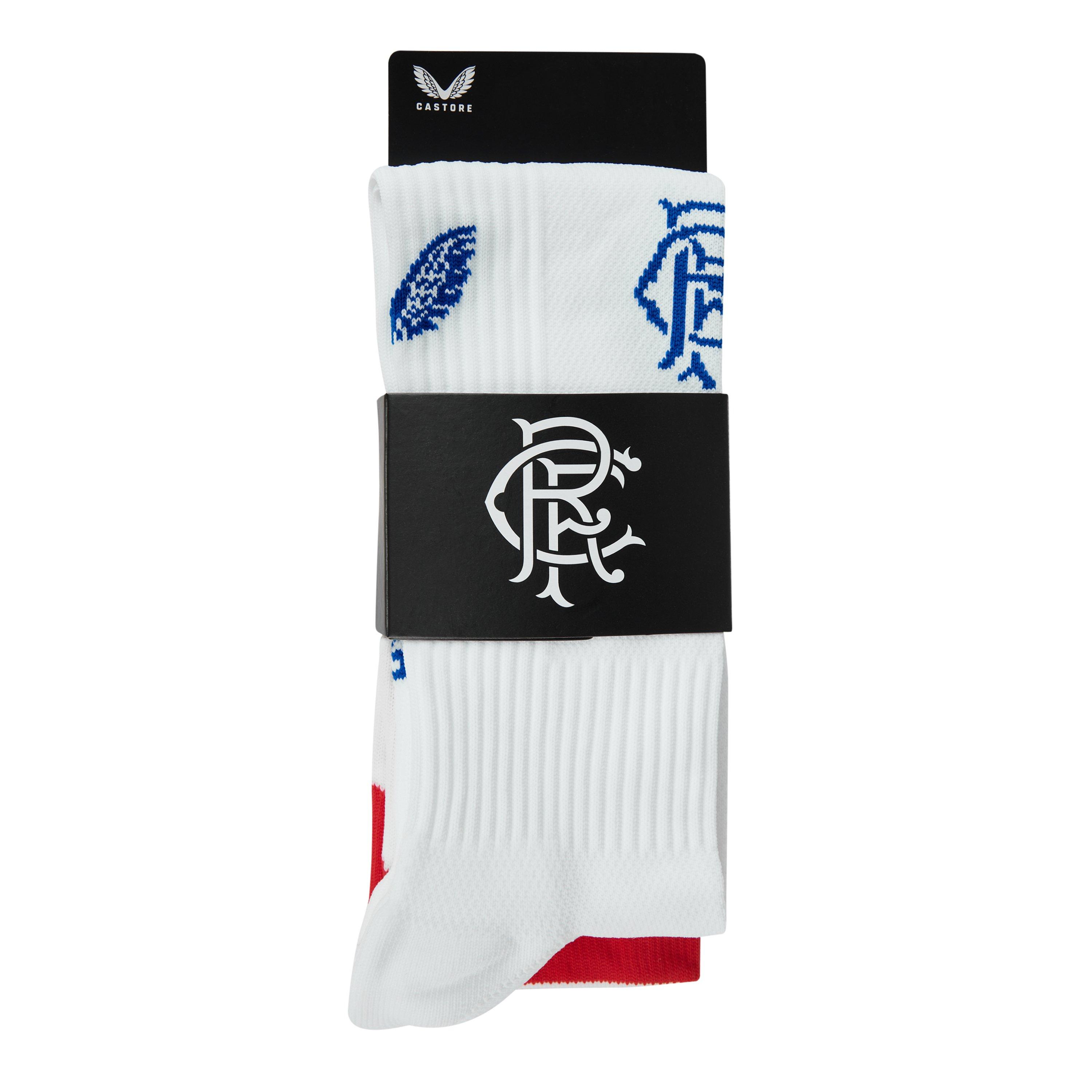 Castore Boys Rangers Away Socks 2022 2023 Juniors - White - 3.5-6