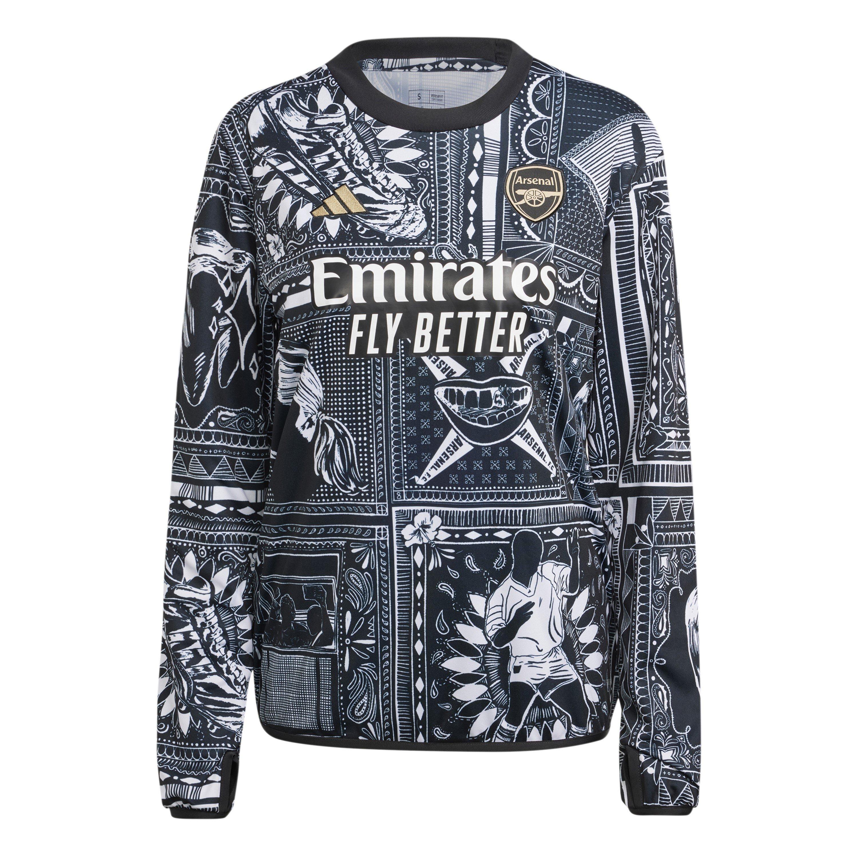 Adidas Women's Arsenal Ian Wright Pre-Match Top - Black - 8 (XS)