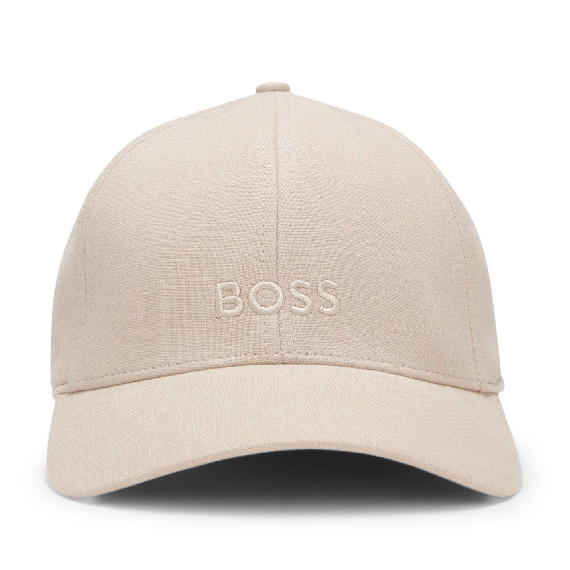 Boss BOSS Linen Baseball Cap with Iconic Logo Detail - Beige 286 - Mens