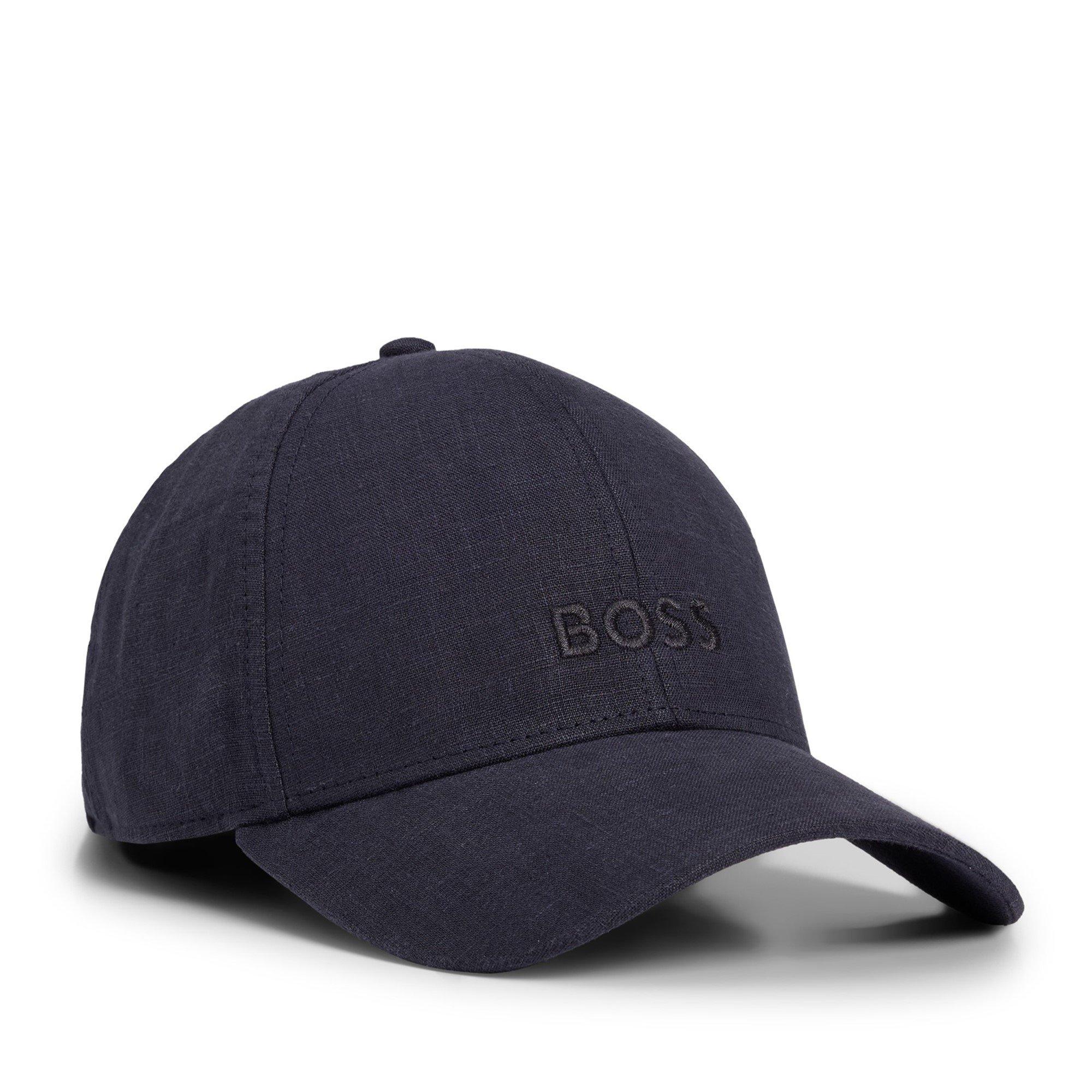 Dark Blue 404 - Boss - BOSS Linen Baseball Cap with Iconic Logo Detail - 3