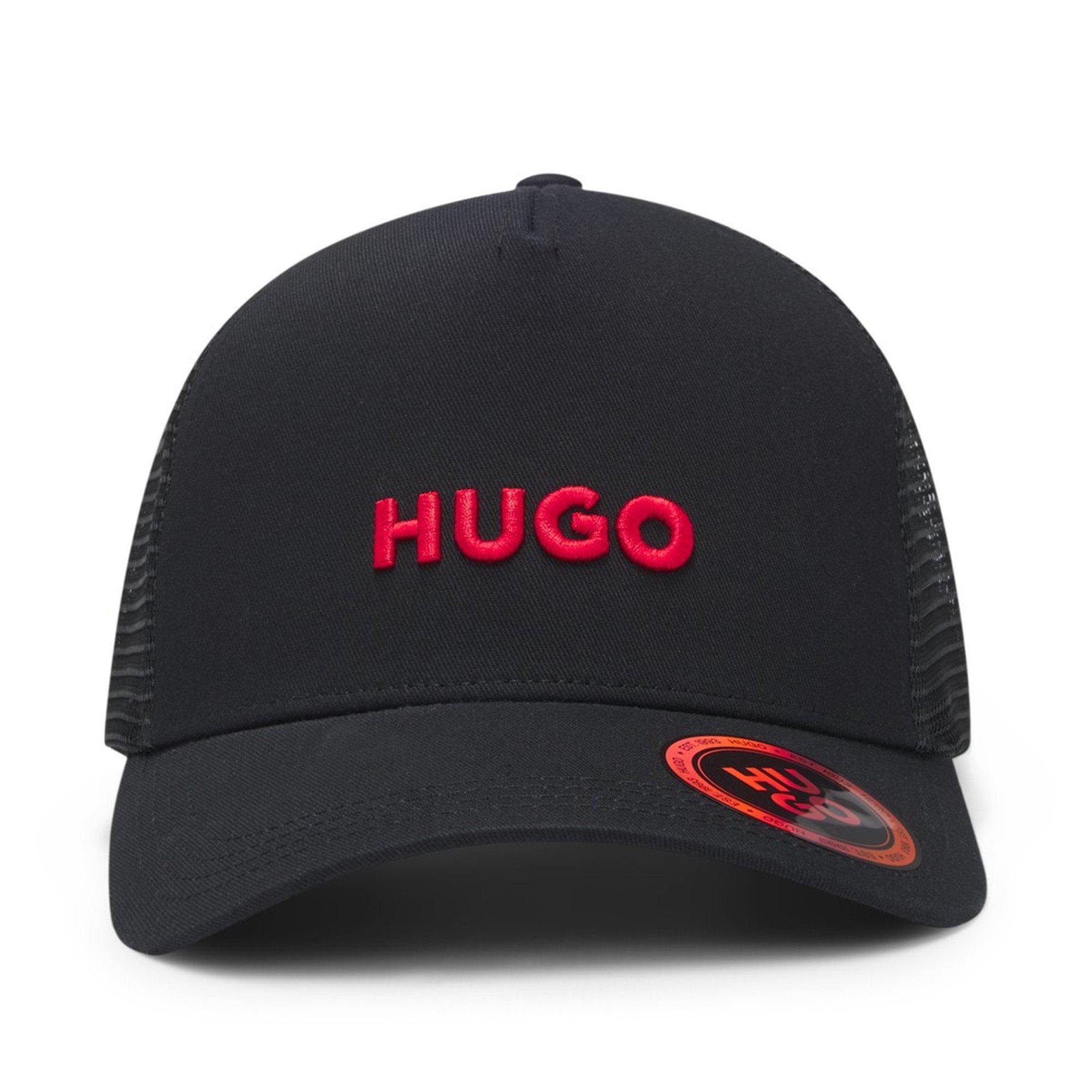 Black 002 - Hugo - HUGO Marcel Cotton-twill cap with mesh panels - 1