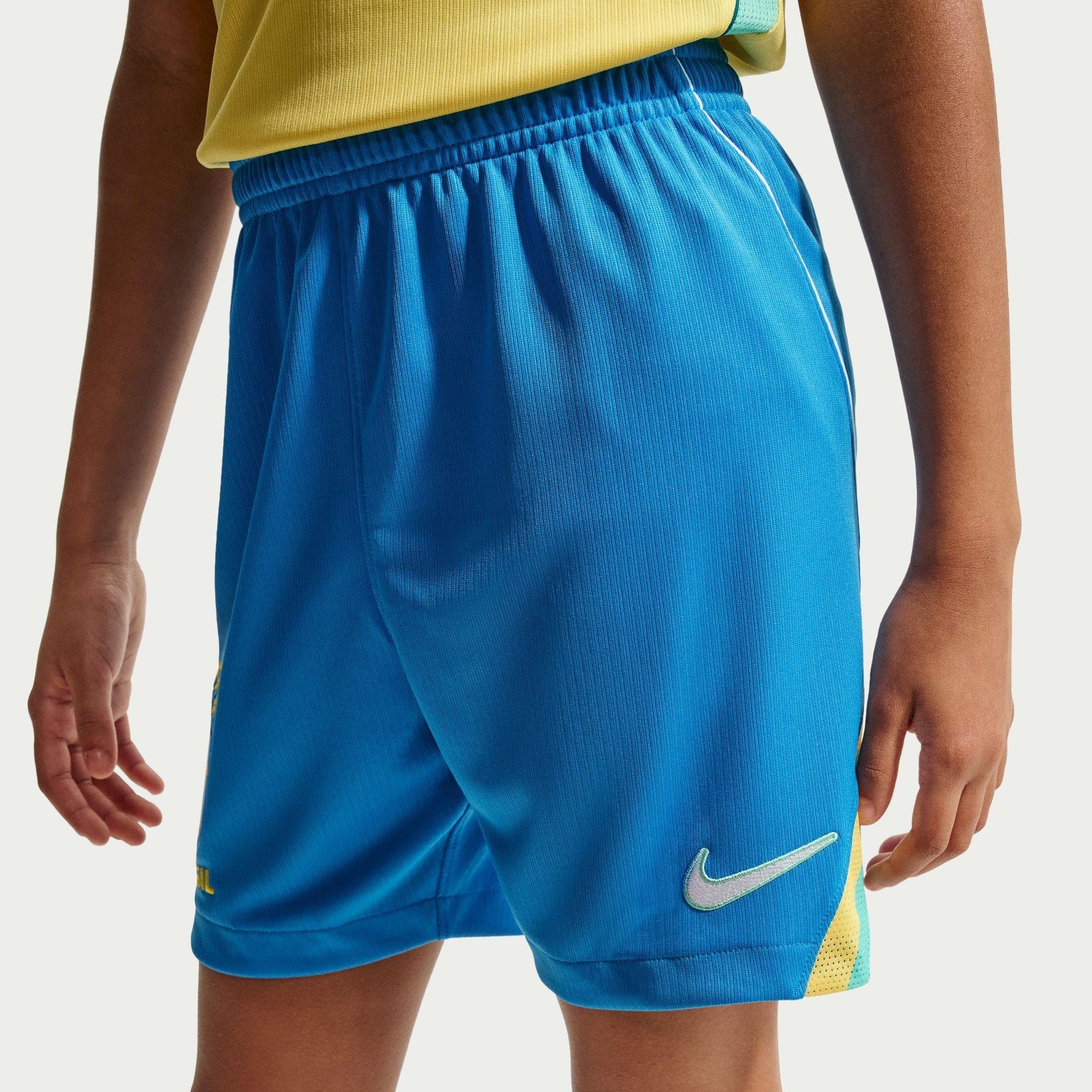 Blue/White - Nike - Kids Brazil Home World Cup Football Shorts 2026 - 1