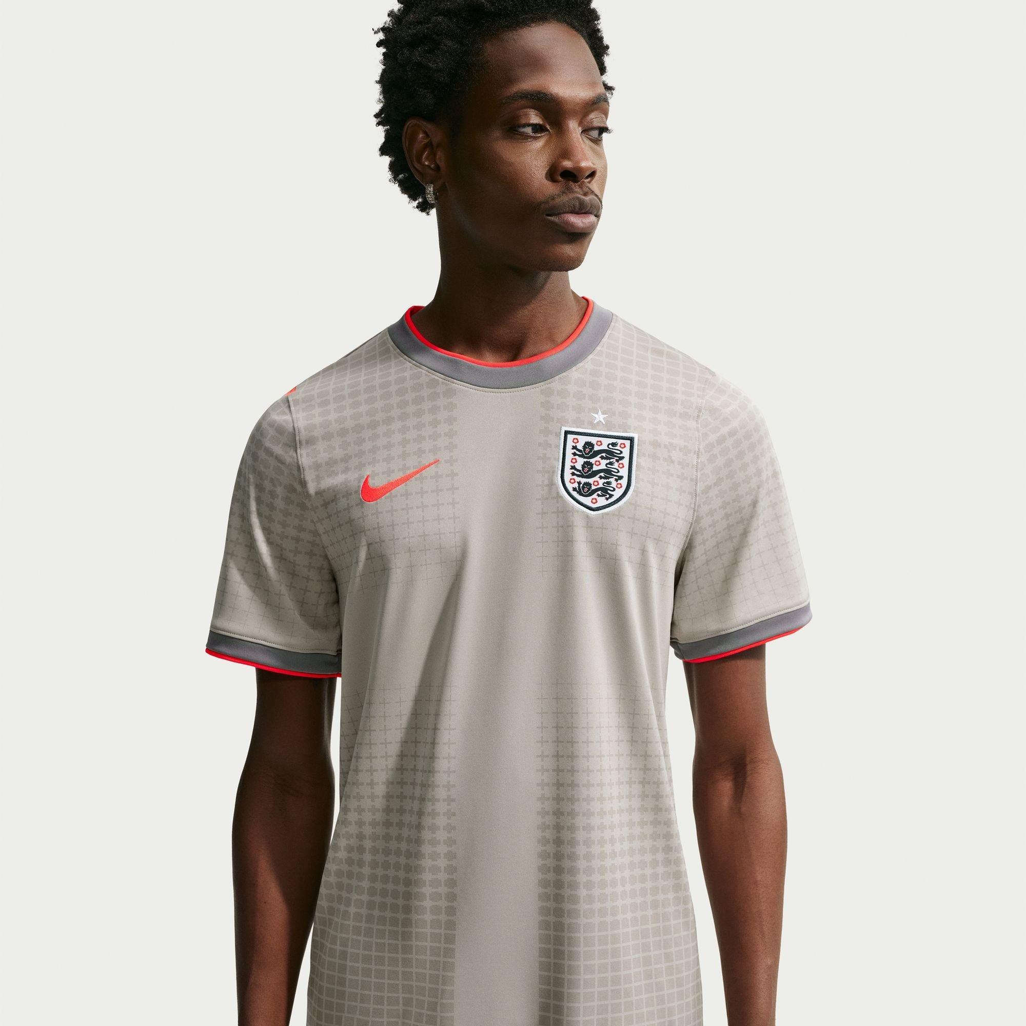 Grey/Red - Nike - Mens England x Palace 2026 Pre-Match Short Sleeve Jersey - 1