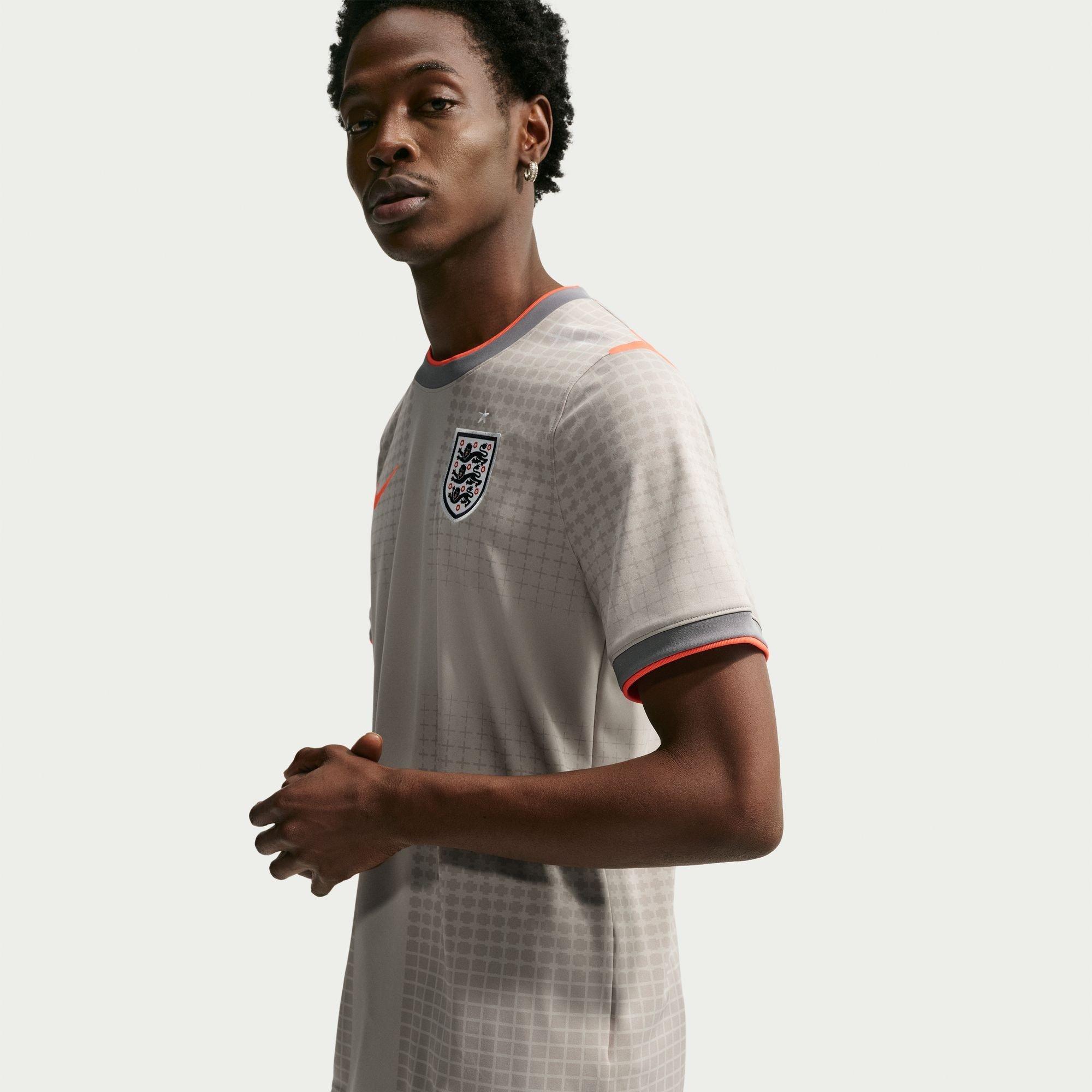 Grey/Red - Nike - Mens England x Palace 2026 Pre-Match Short Sleeve Jersey - 3