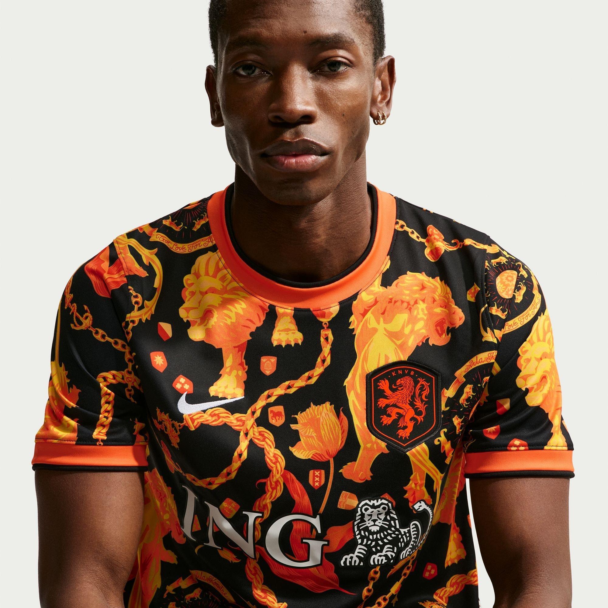 Sort/Hvid - Nike - Mens Netherlands Pre-Match 2026 T-Shirt - 3
