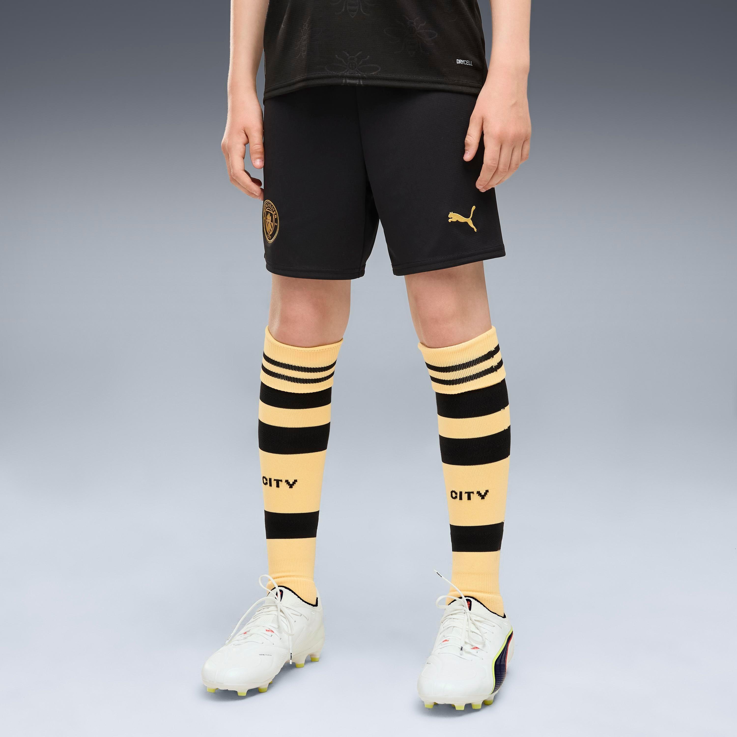 Black/Yellow - Puma - Manchester City Away Short 2026/27 Juniors - 3