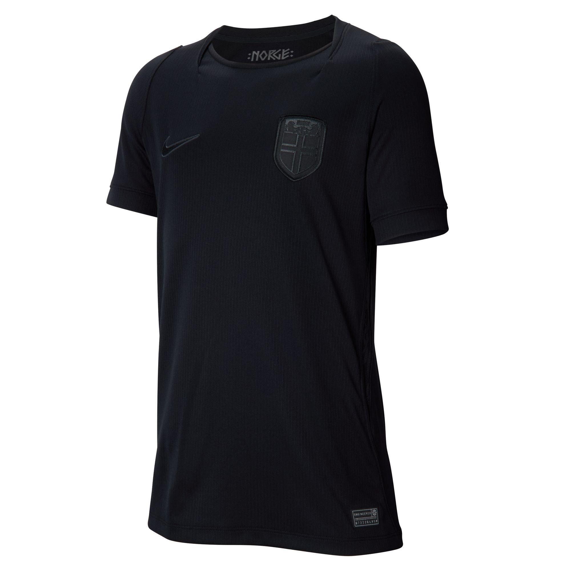 Nike Boys Kids Norway Away Fifa World Cup 2026™ International Football Shirt - Black/Black - 9-10 (M)