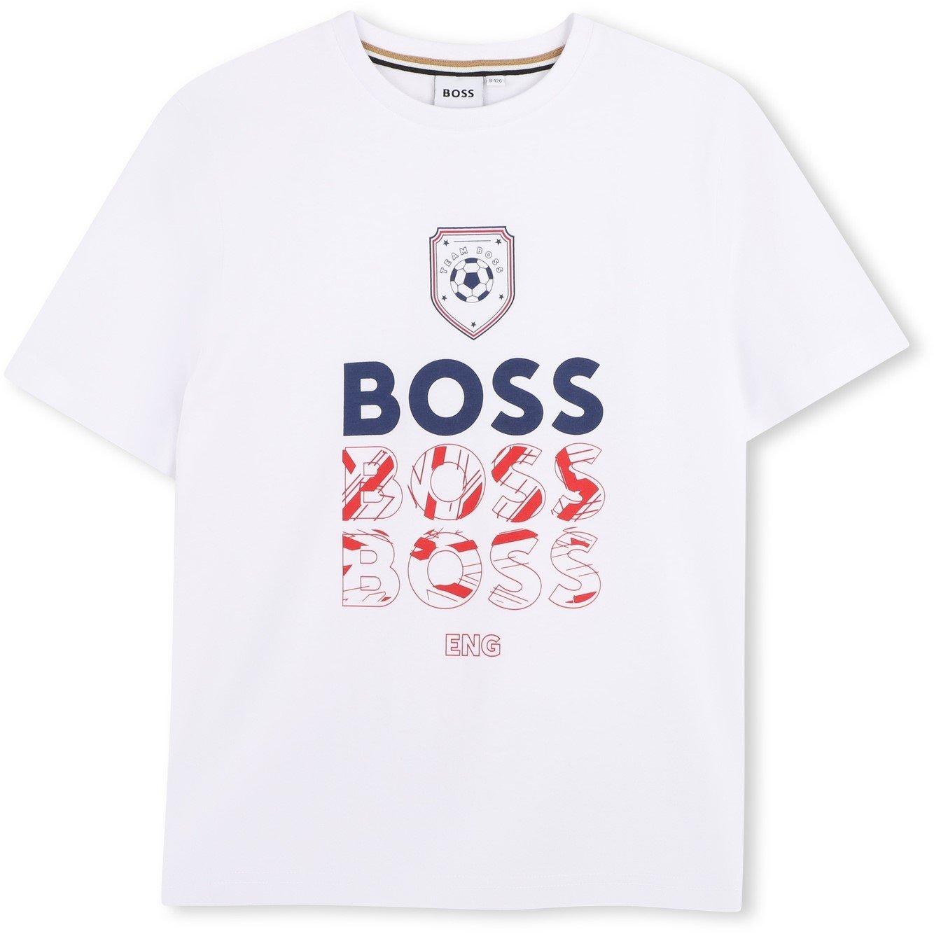Boss Kids' England Crew Neck T-Shirt - White - Size 6Y