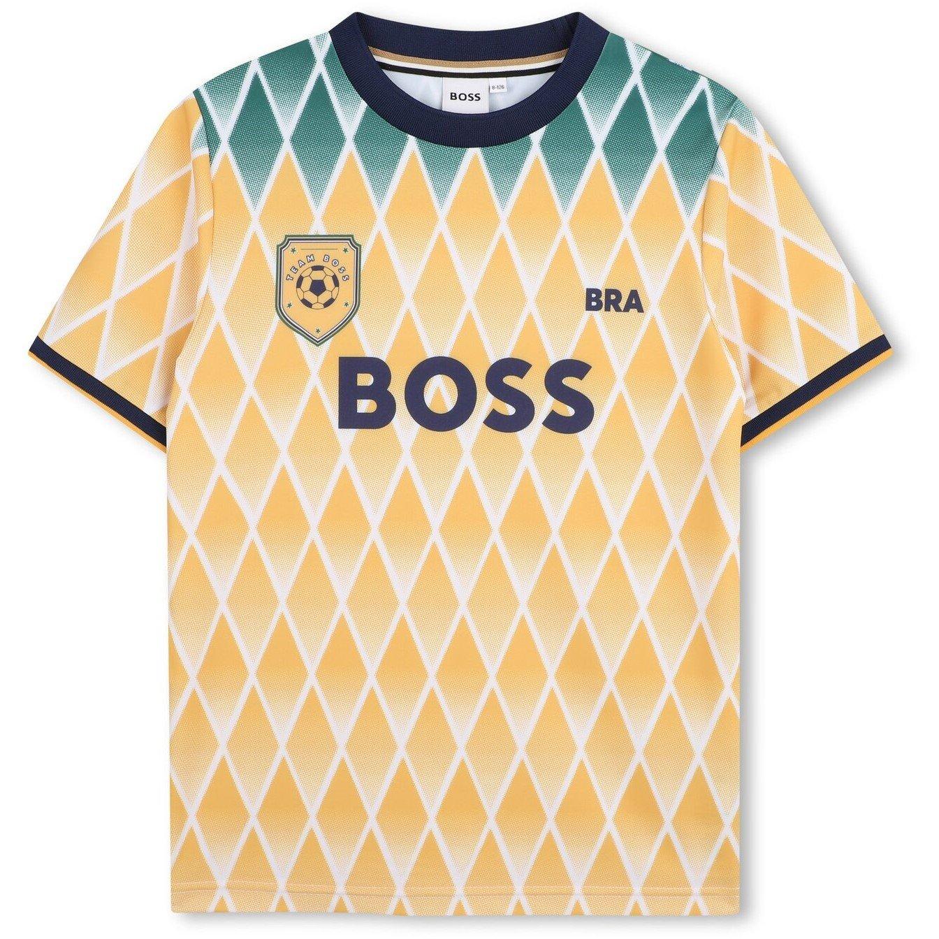 Boss Kids' Brazil Crew Neck T-Shirt - Yellow - Size 6Y