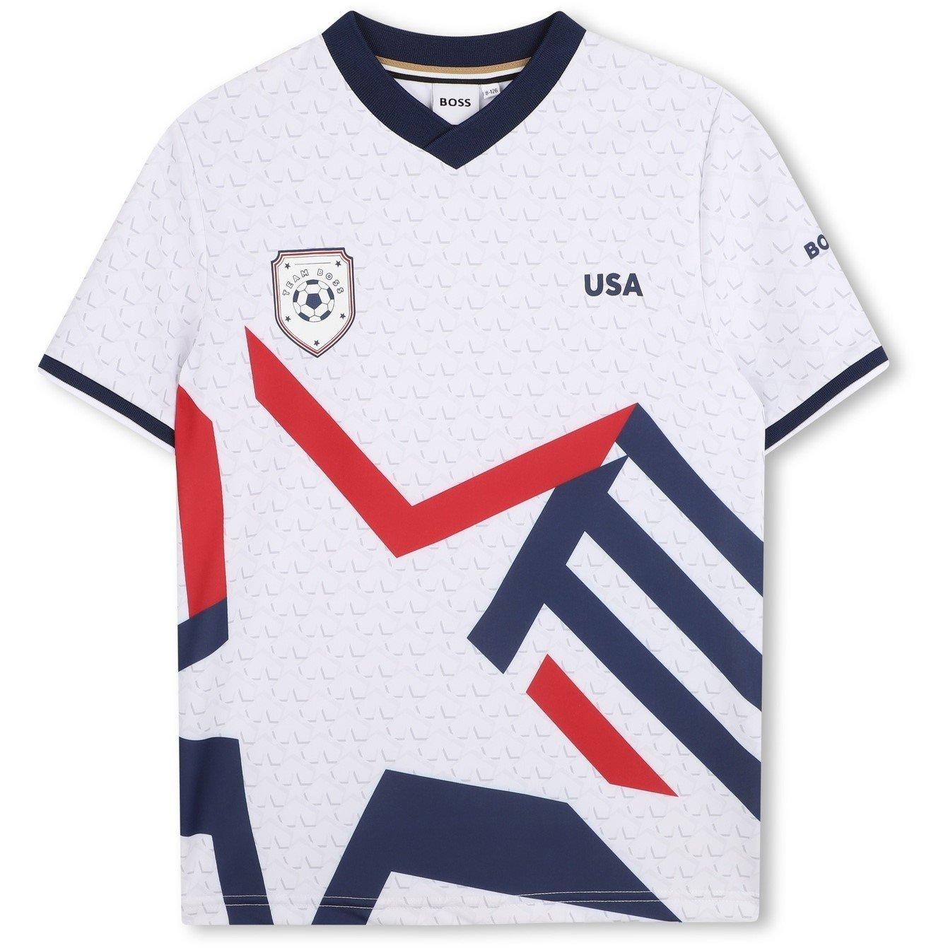 Boss Kids' USA Crew Neck T-Shirt - White - Size 12Y