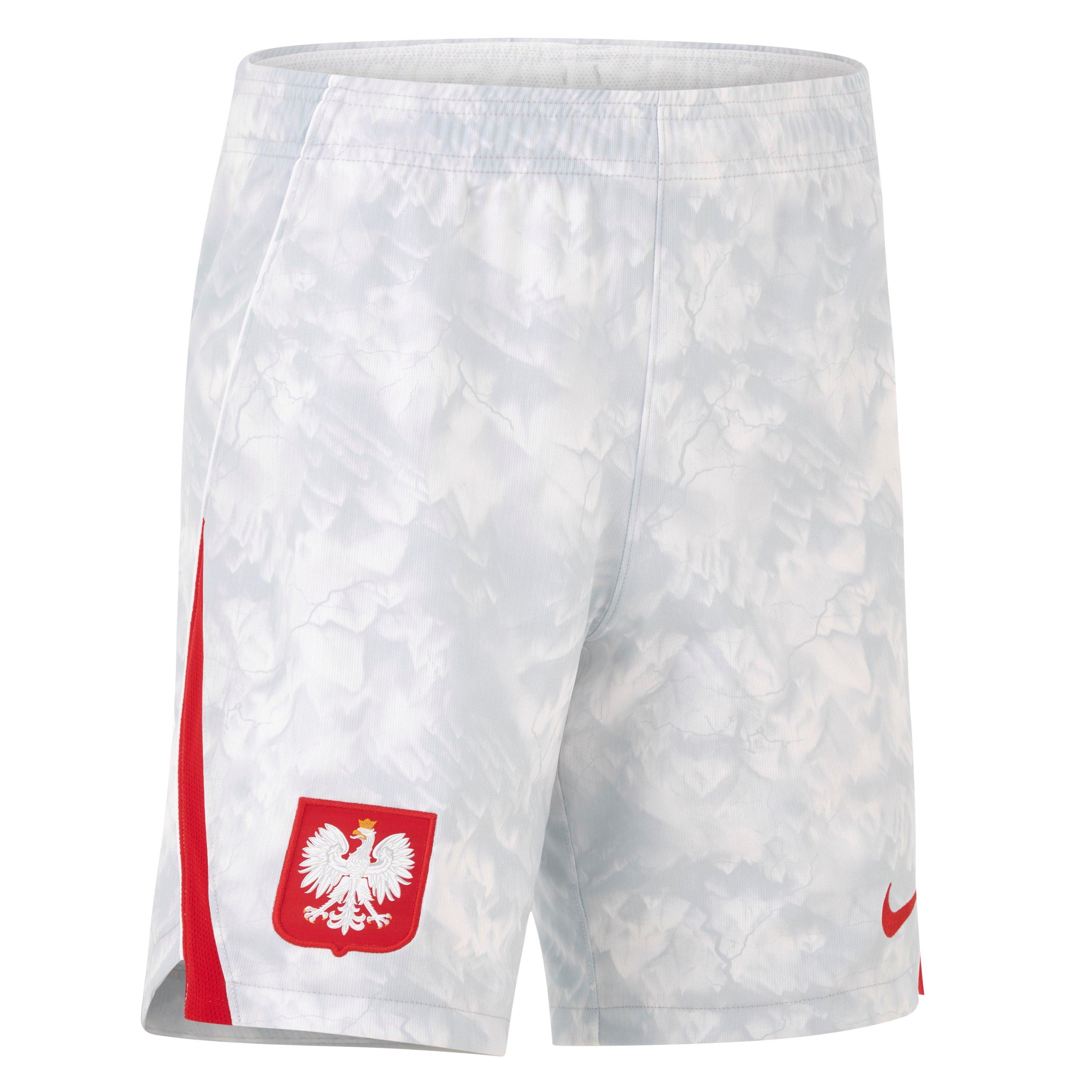 Nike  Adults Poland Football Shorts - White/Red - L