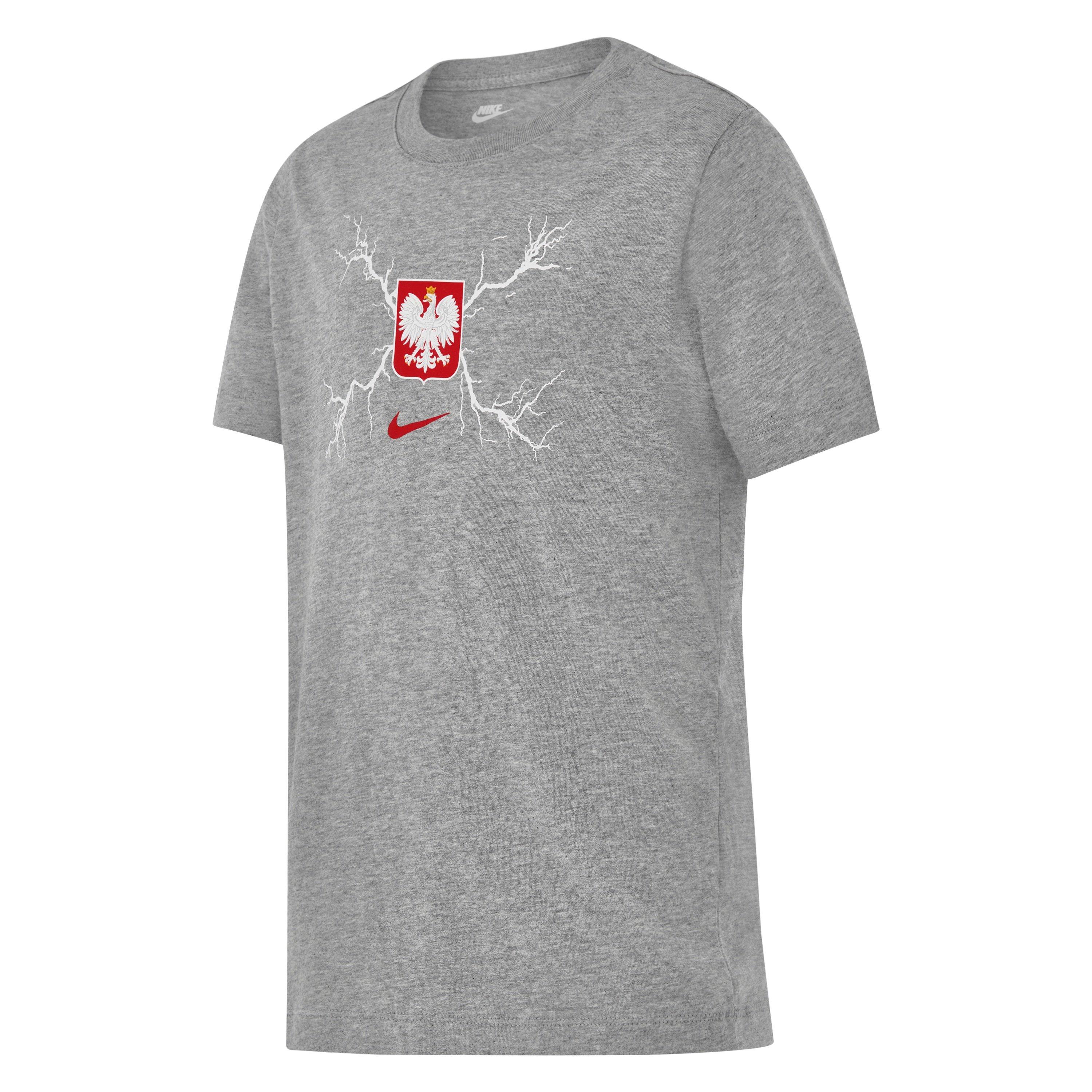 Gris/Rouge - Nike - Unisex Adults Poland Short Sleeve T-Shirt - 1