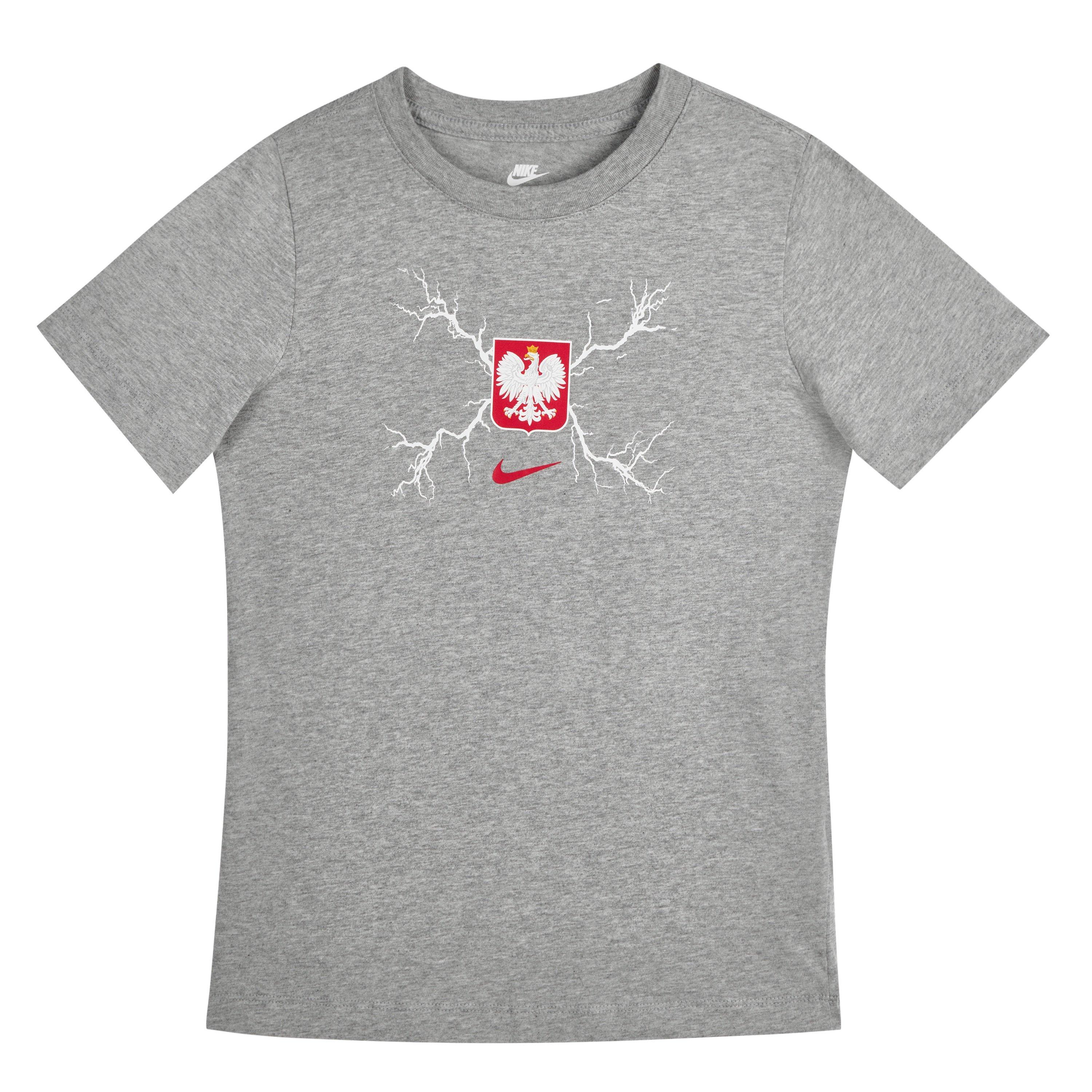 Gris/Rojo - Nike - Unisex Adults Poland Short Sleeve T-Shirt - 2