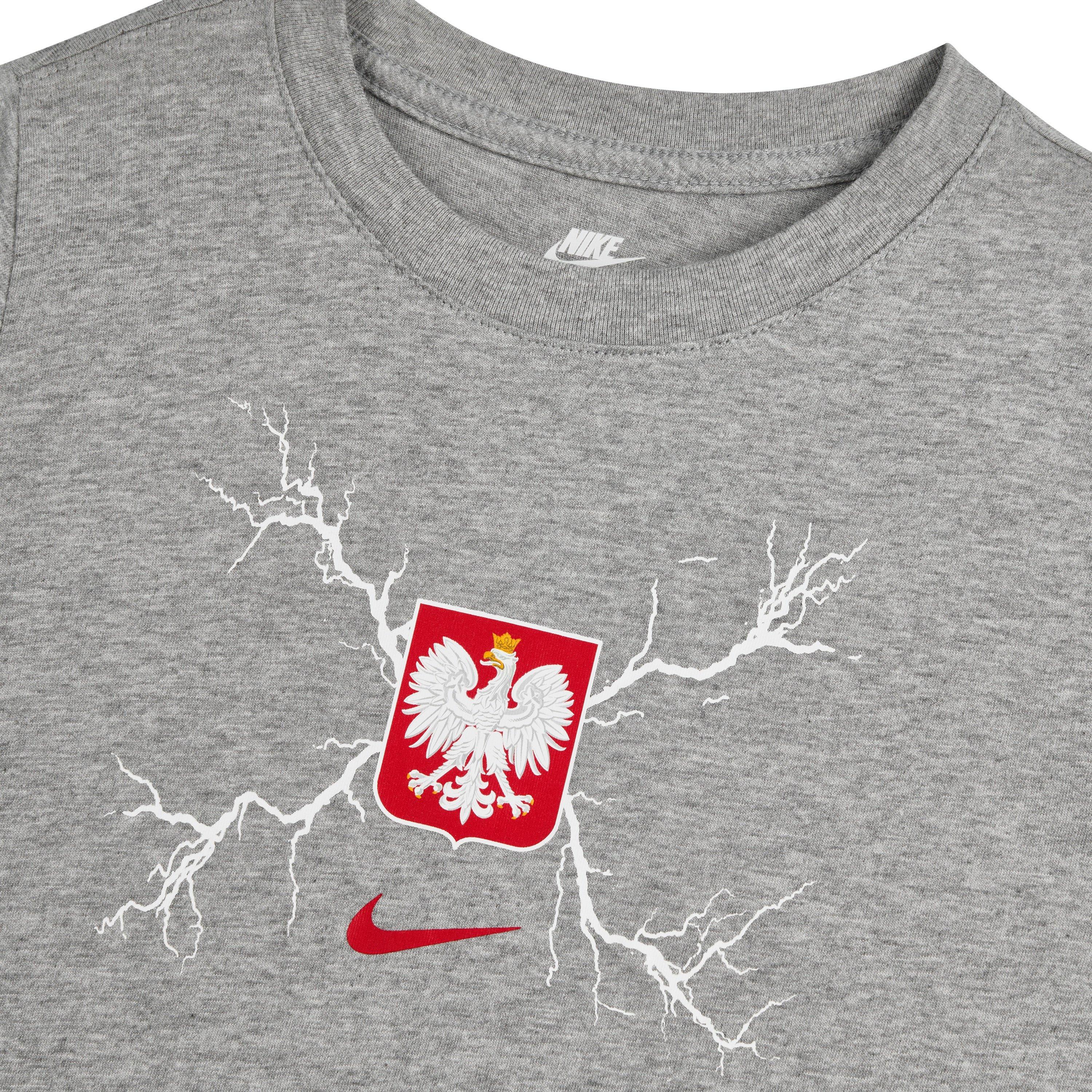 Gris/Rojo - Nike - Unisex Adults Poland Short Sleeve T-Shirt - 4